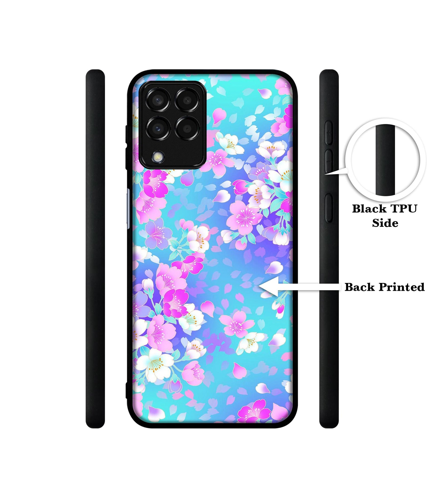 Floral Blue Pattern Designer 2D Printed Back Case Cover for Samsung Galaxy M33 5G