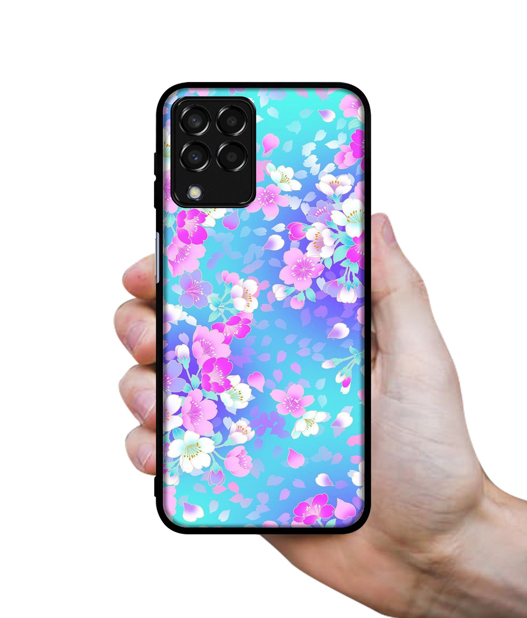 Floral Blue Pattern Designer 2D Printed Back Case Cover for Samsung Galaxy M33 5G