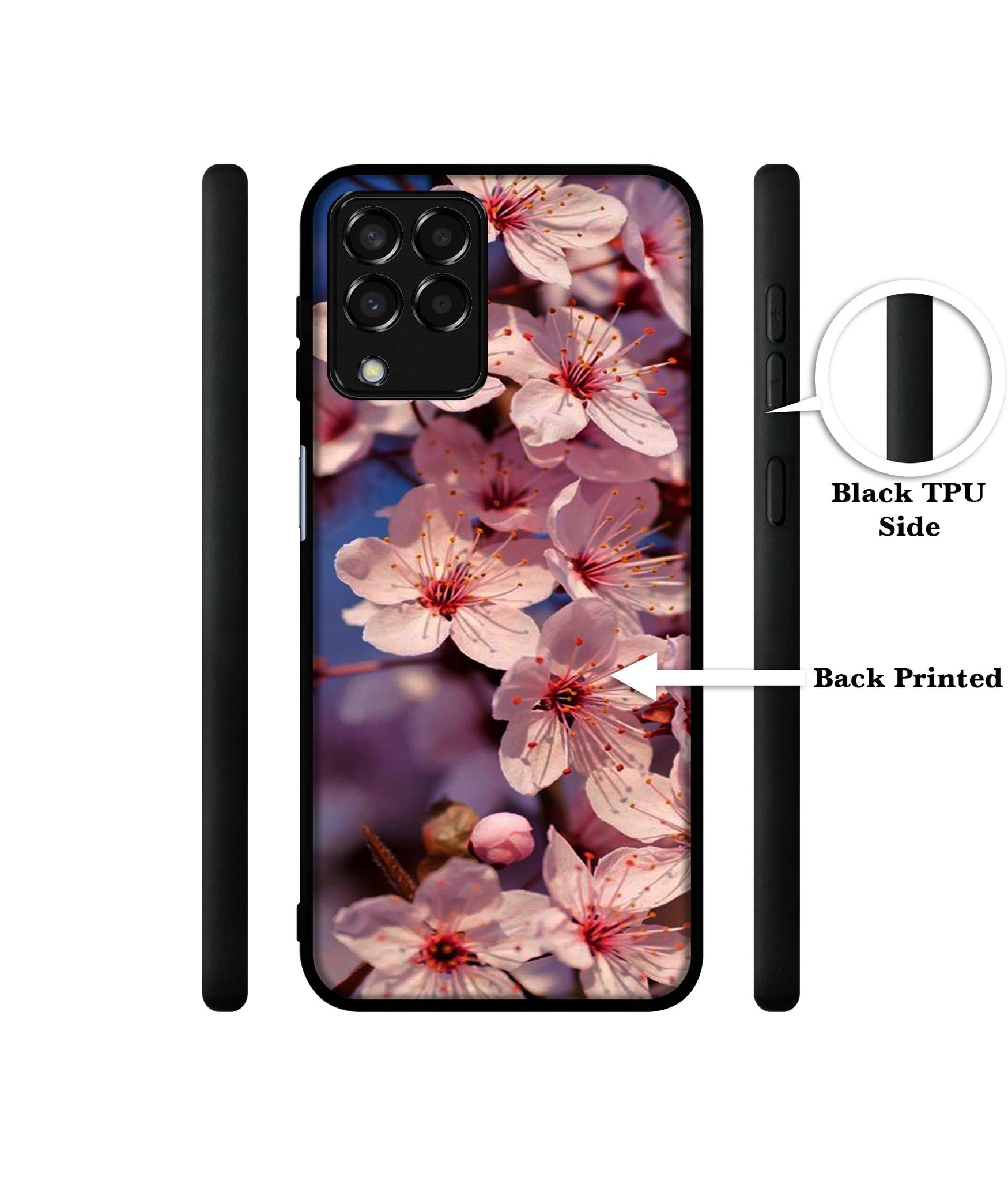 Pink Flowers Pattern Designer 2D Printed Back Case Cover for Samsung Galaxy M33 5G