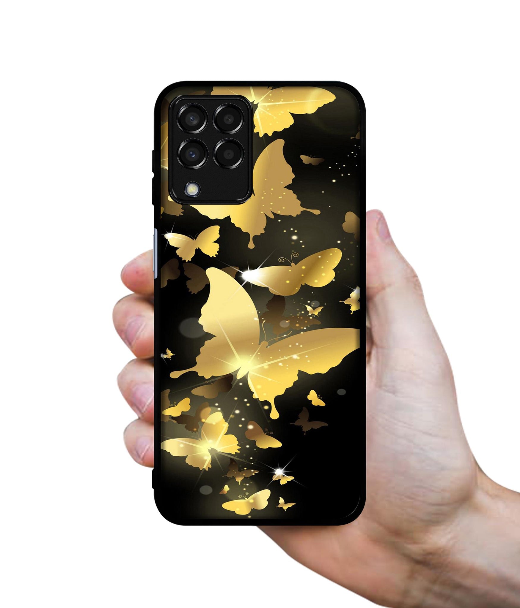 Golden Butterfly Pattern Designer 2D Printed Back Case Cover for Samsung Galaxy M33 5G