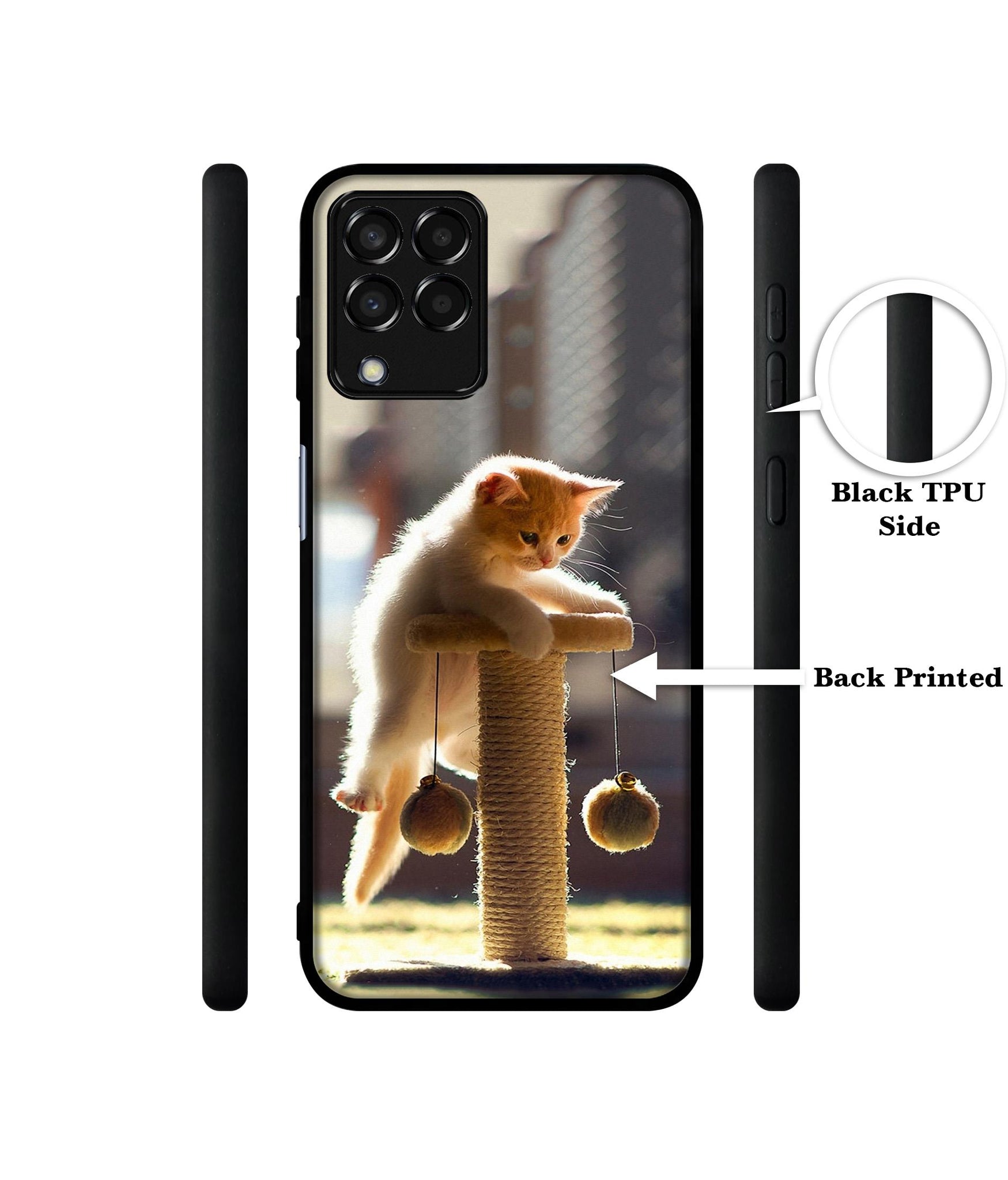 Cat Climbing Designer 2D Printed Back Case Cover for Samsung Galaxy M33 5G