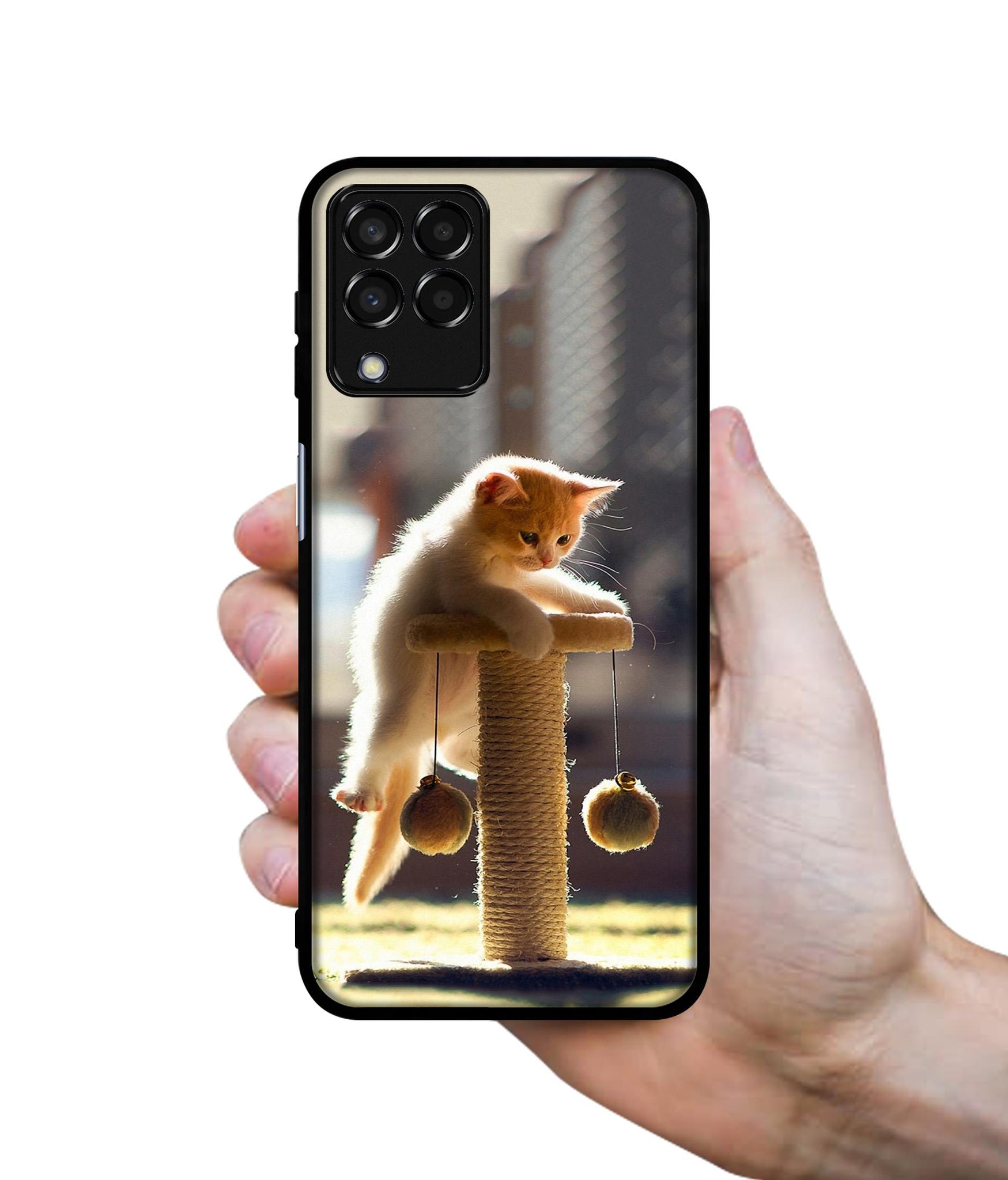 Cat Climbing Designer 2D Printed Back Case Cover for Samsung Galaxy M33 5G