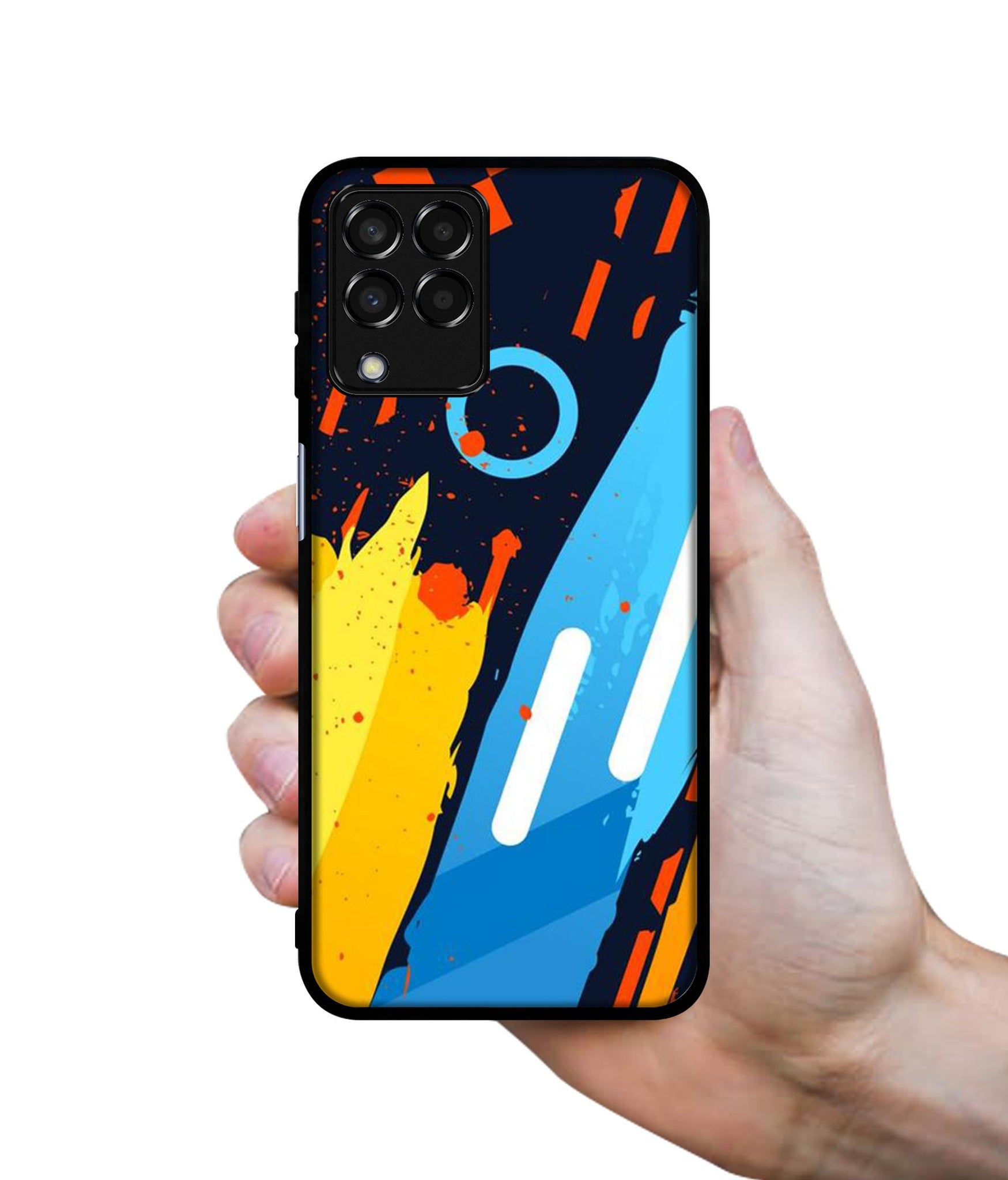 Abstract Stripes Geometric Figures Designer 2D Printed Back Case Cover for Samsung Galaxy M33 5G