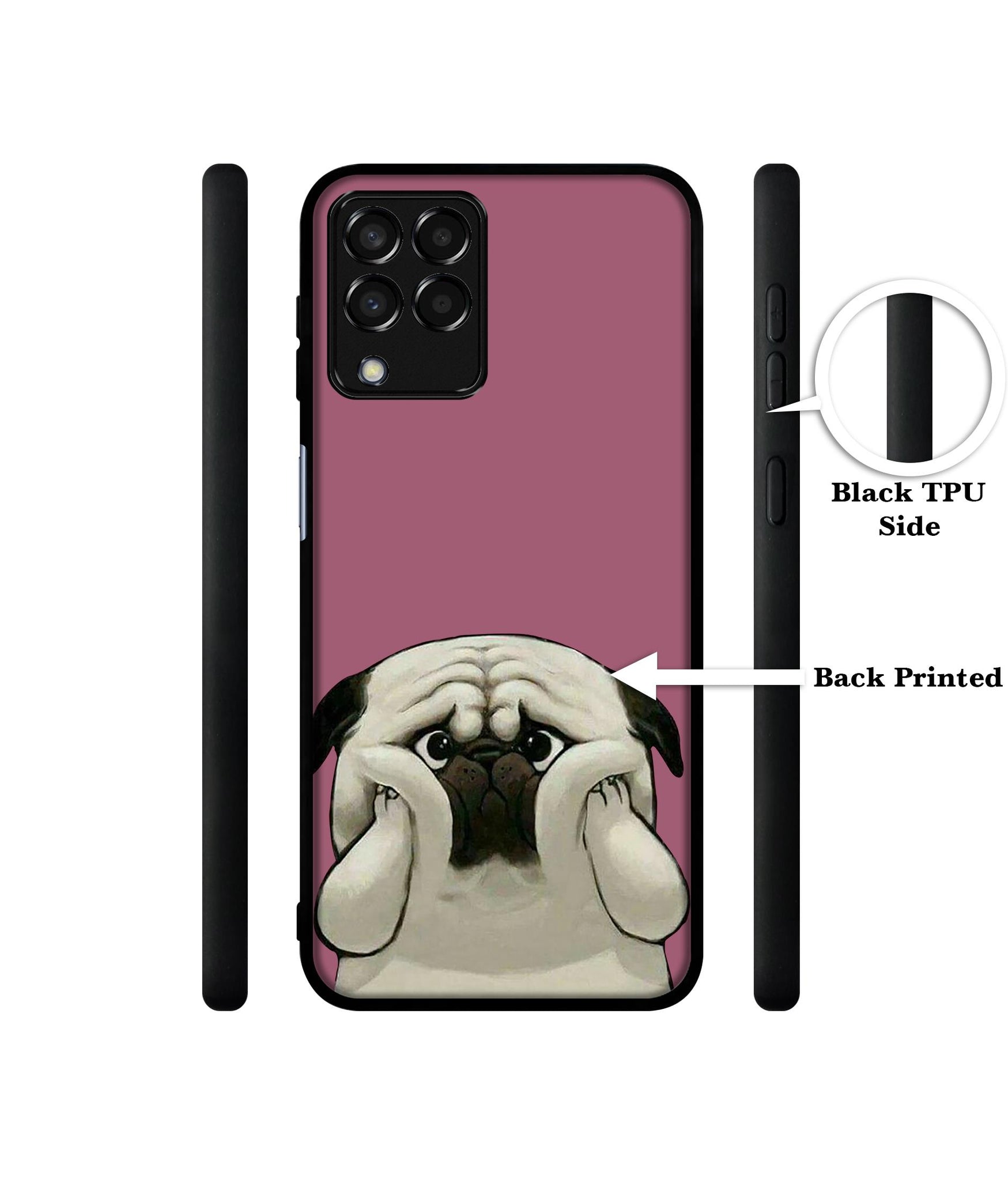 Cute Pug Holding Big Cheeks Designer 2D Printed Back Case Cover for Samsung Galaxy M33 5G