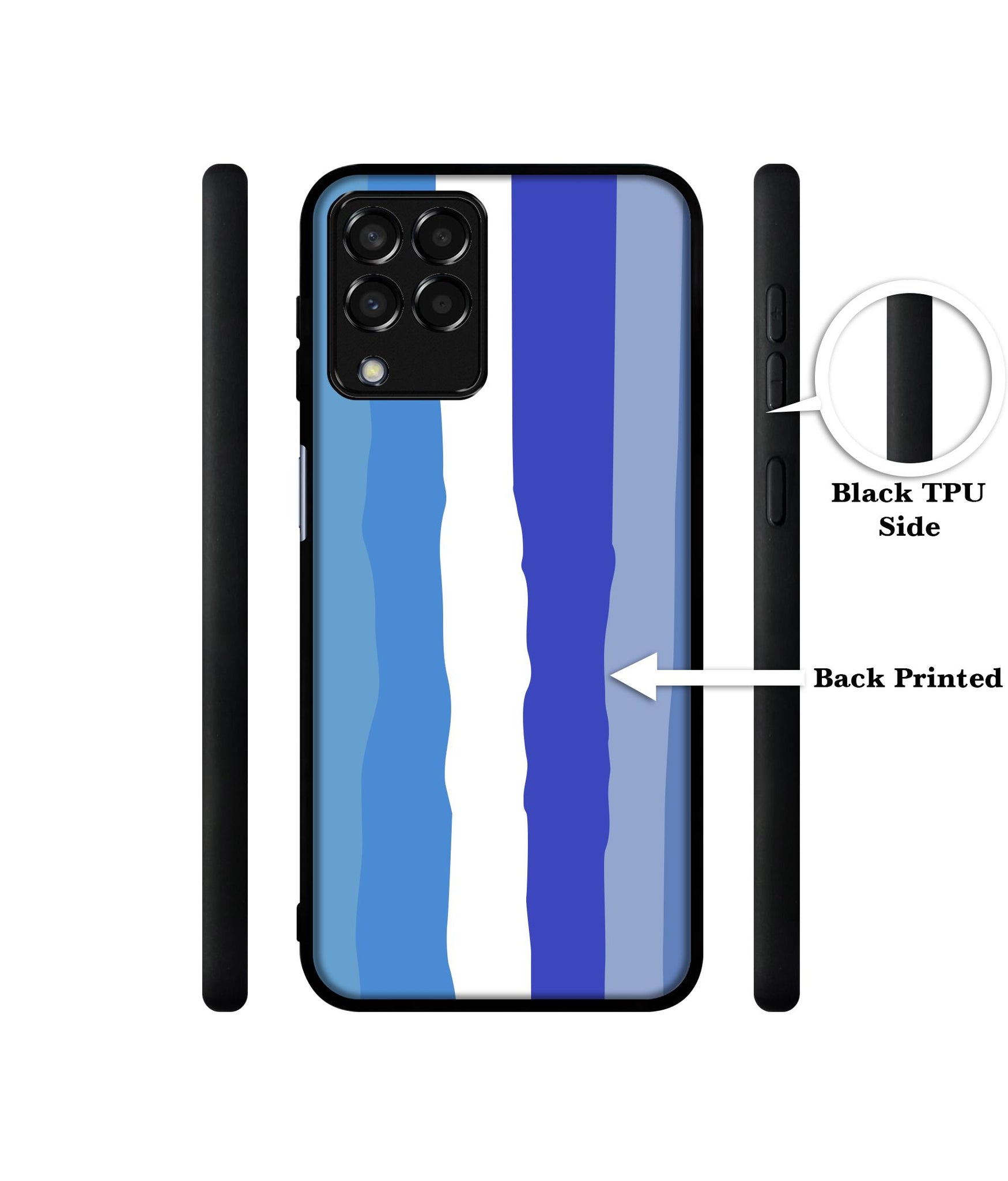 Blue Stripes Rainbow Designer 2D Printed Back Case Cover for Samsung Galaxy M33 5G