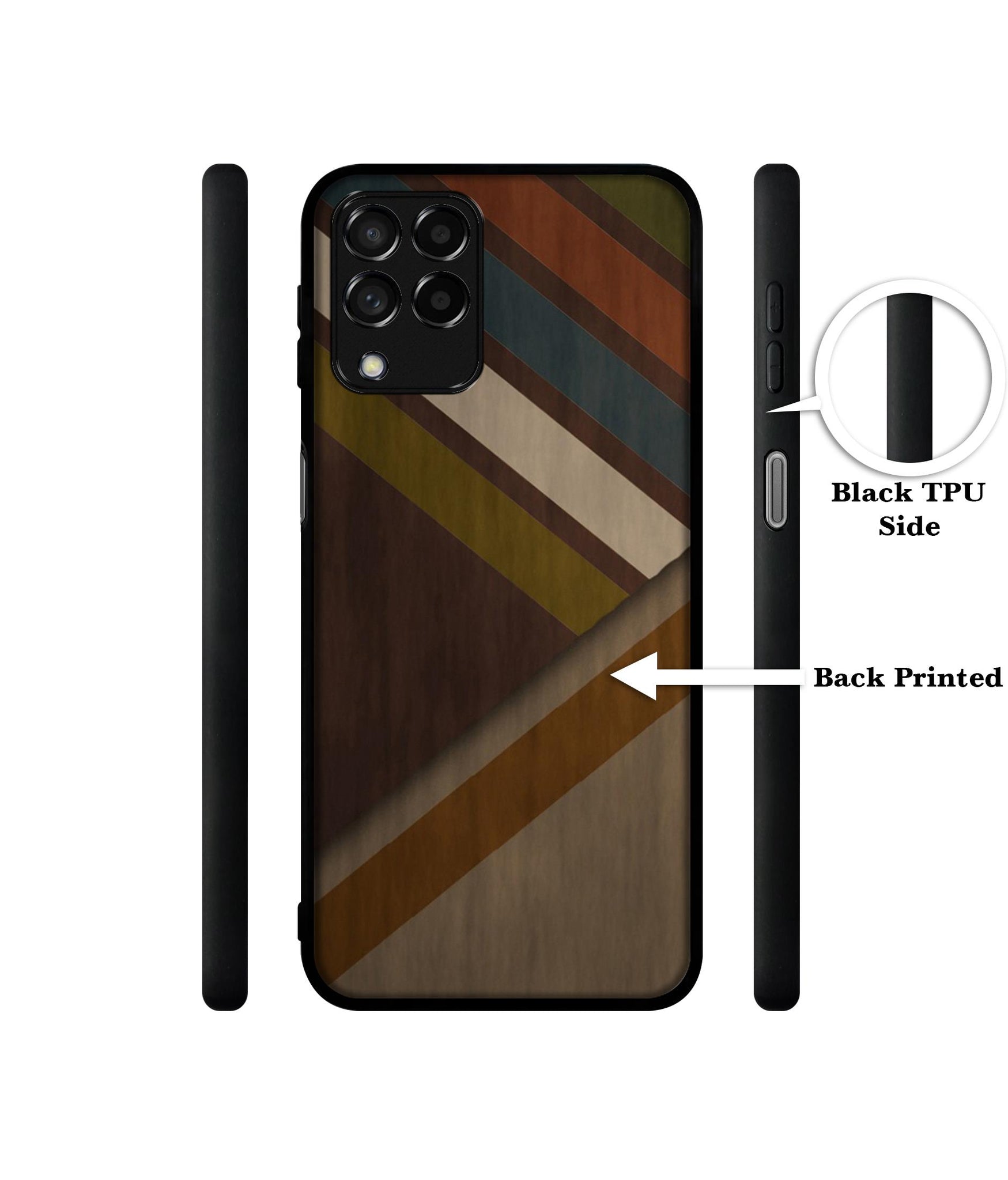 Colorful Wooden Pattern Designer 2D Printed Back Case Cover for Samsung Galaxy M53 5G