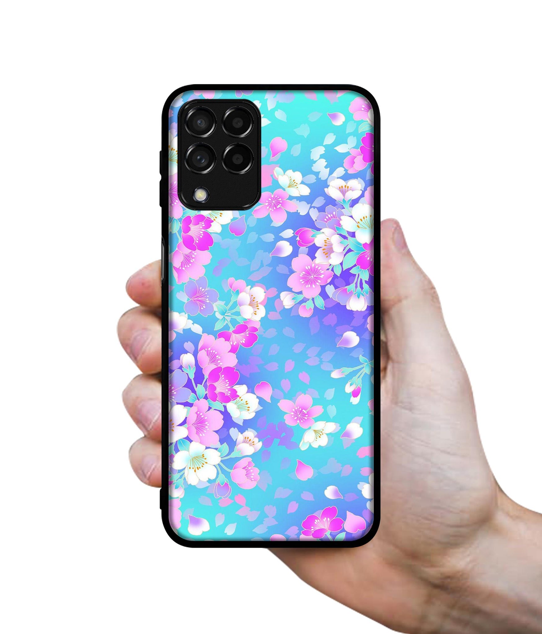 Floral Blue Pattern Designer 2D Printed Back Case Cover for Samsung Galaxy M53 5G