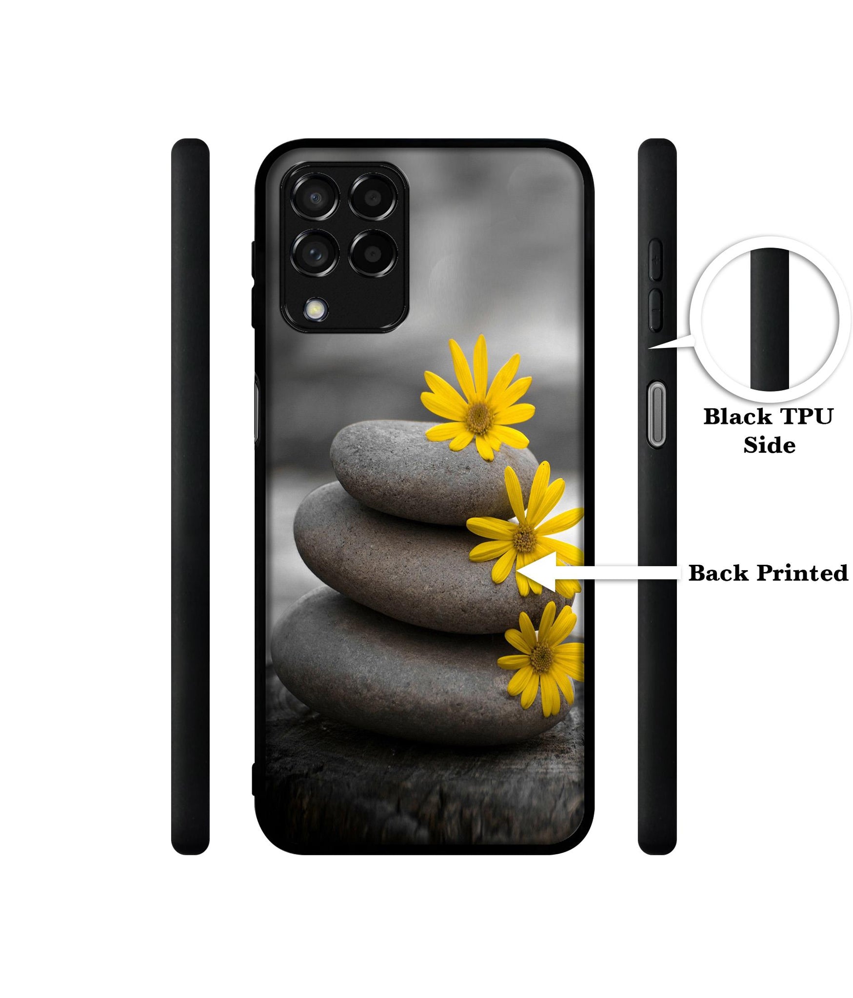 Stones And Flower Designer 2D Printed Back Case Cover for Samsung Galaxy M53 5G