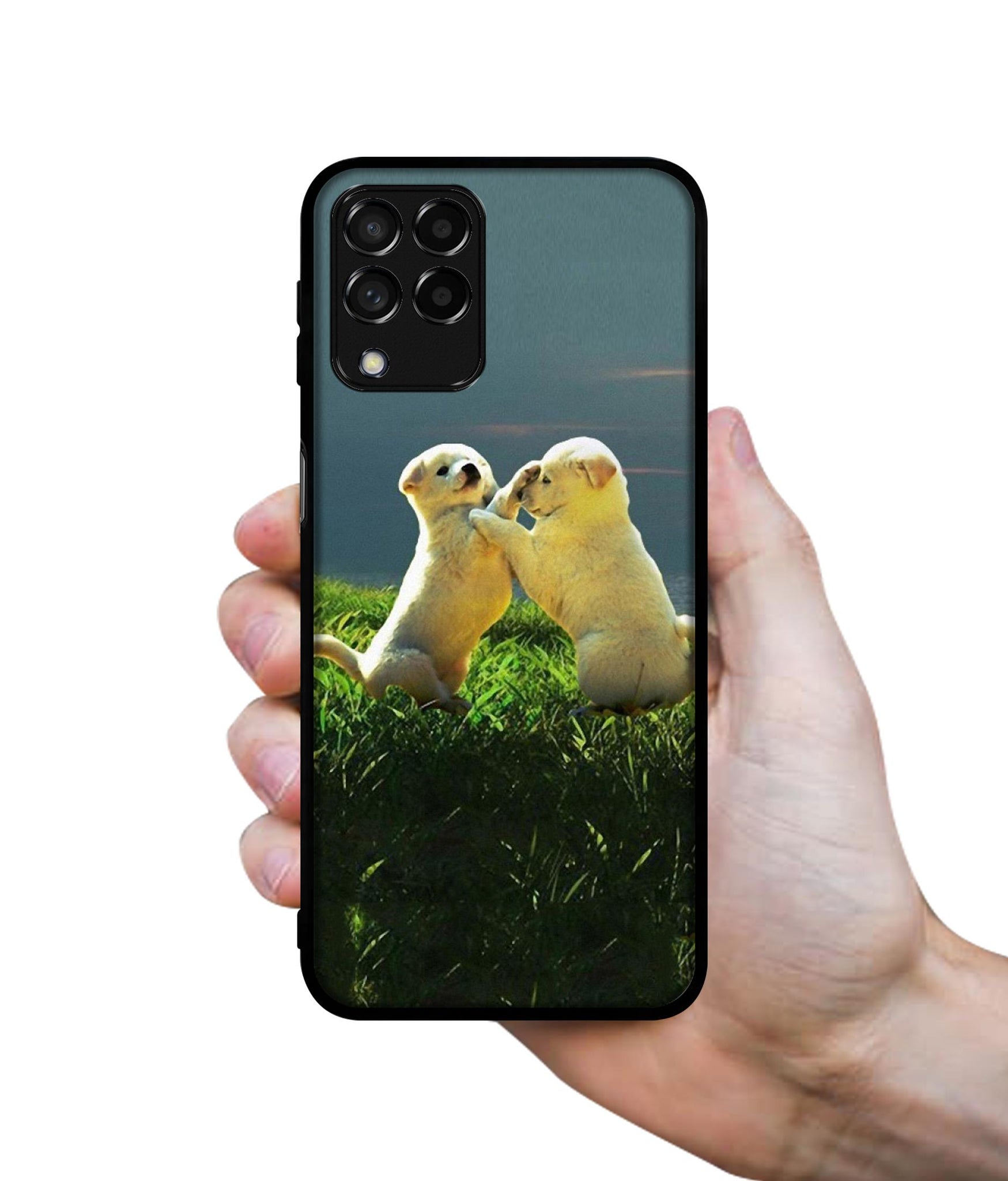 Puppy Couple Sunset Designer 2D Printed Back Case Cover for Samsung Galaxy M53 5G