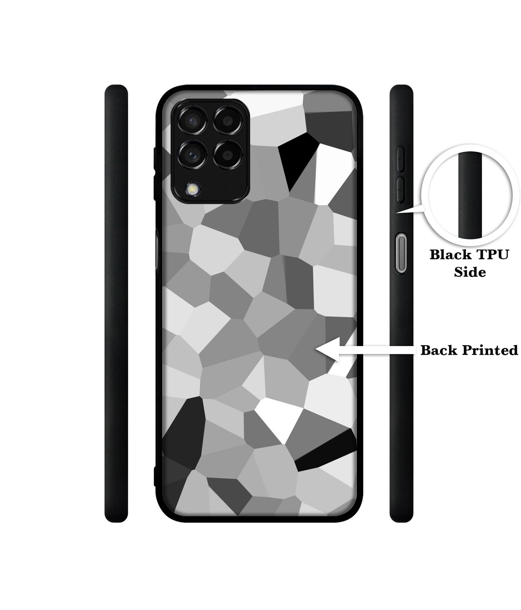 Black & White Mathematical Shape Designer 2D Printed Back Case Cover for Samsung Galaxy M53 5G