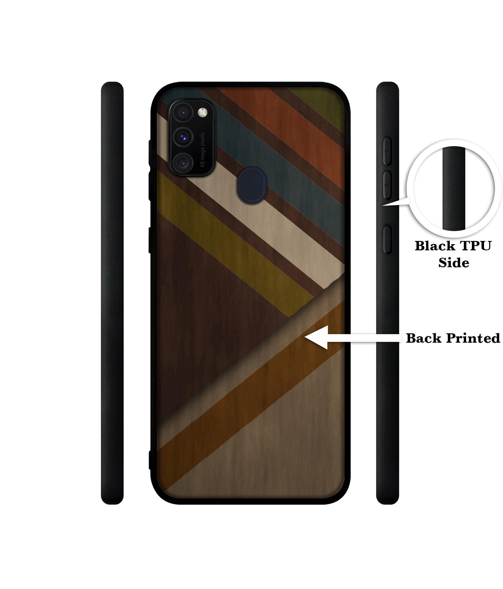 Colorful Wooden Pattern Designer 2D Printed Back Case Cover for Samsung Galaxy M21 / M30s