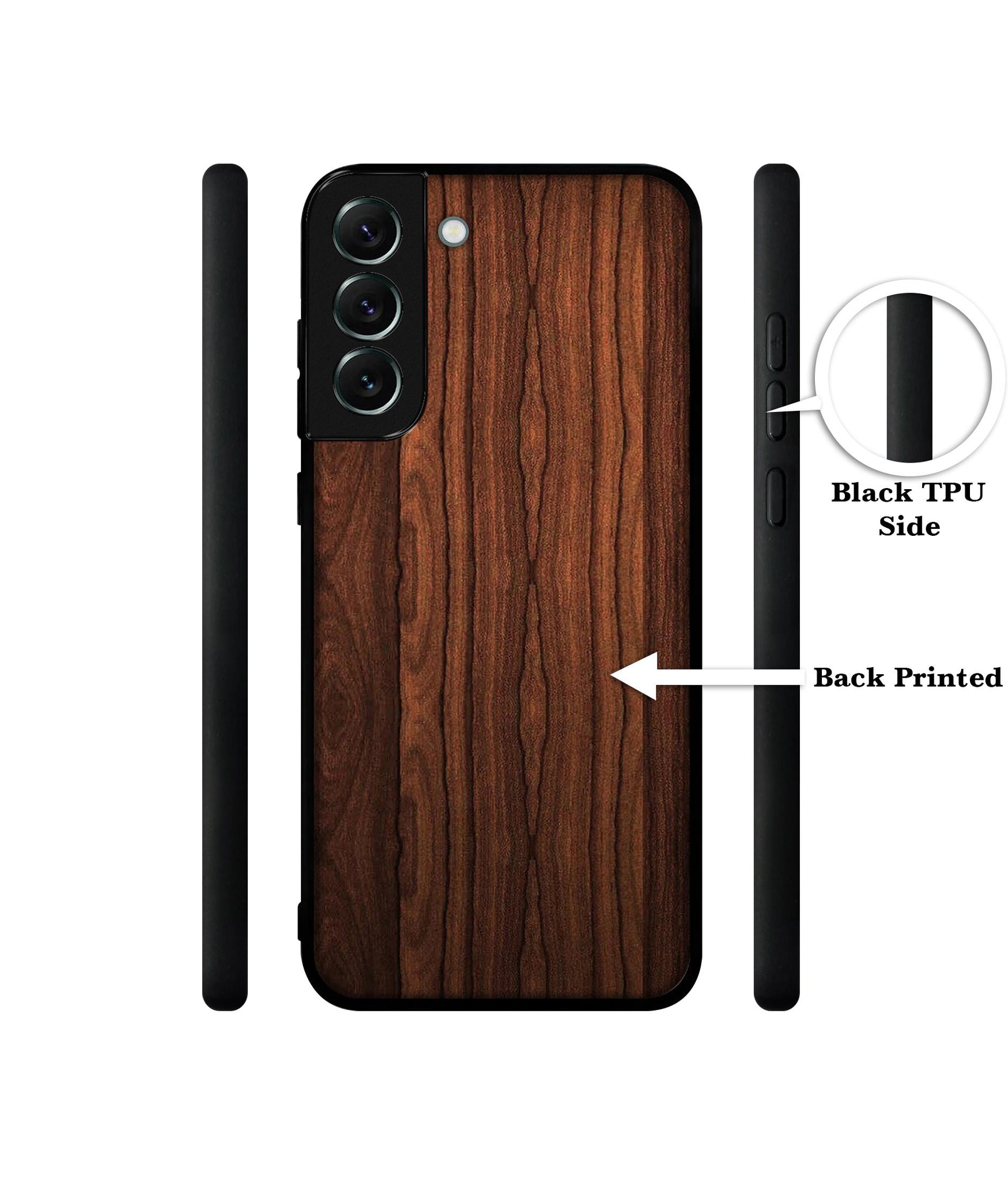 Brown Wooden Texture Designer 2D Printed Back Case Cover for Samsung Galaxy S21 FE 5G