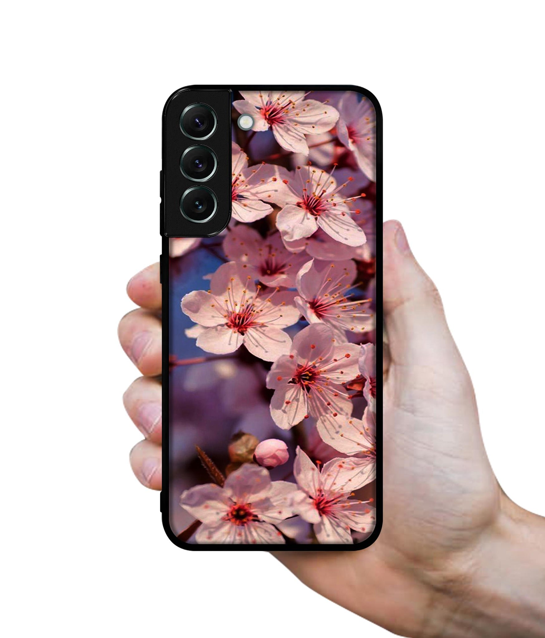 Pink Flowers Pattern Designer 2D Printed Back Case Cover for Samsung Galaxy S21 FE 5G