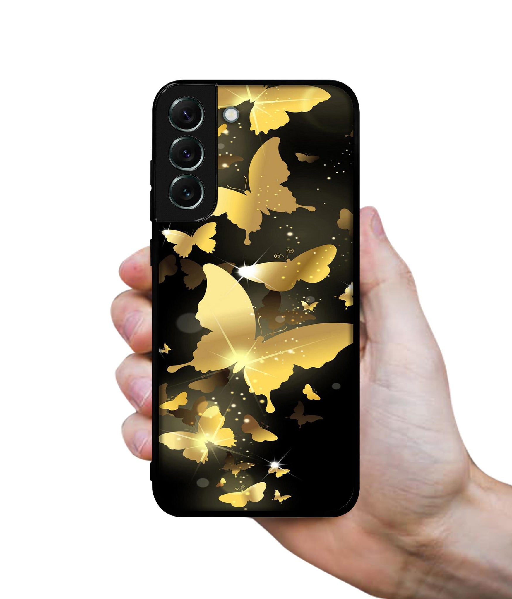 Golden Butterfly Pattern Designer 2D Printed Back Case Cover for Samsung Galaxy S21 FE 5G