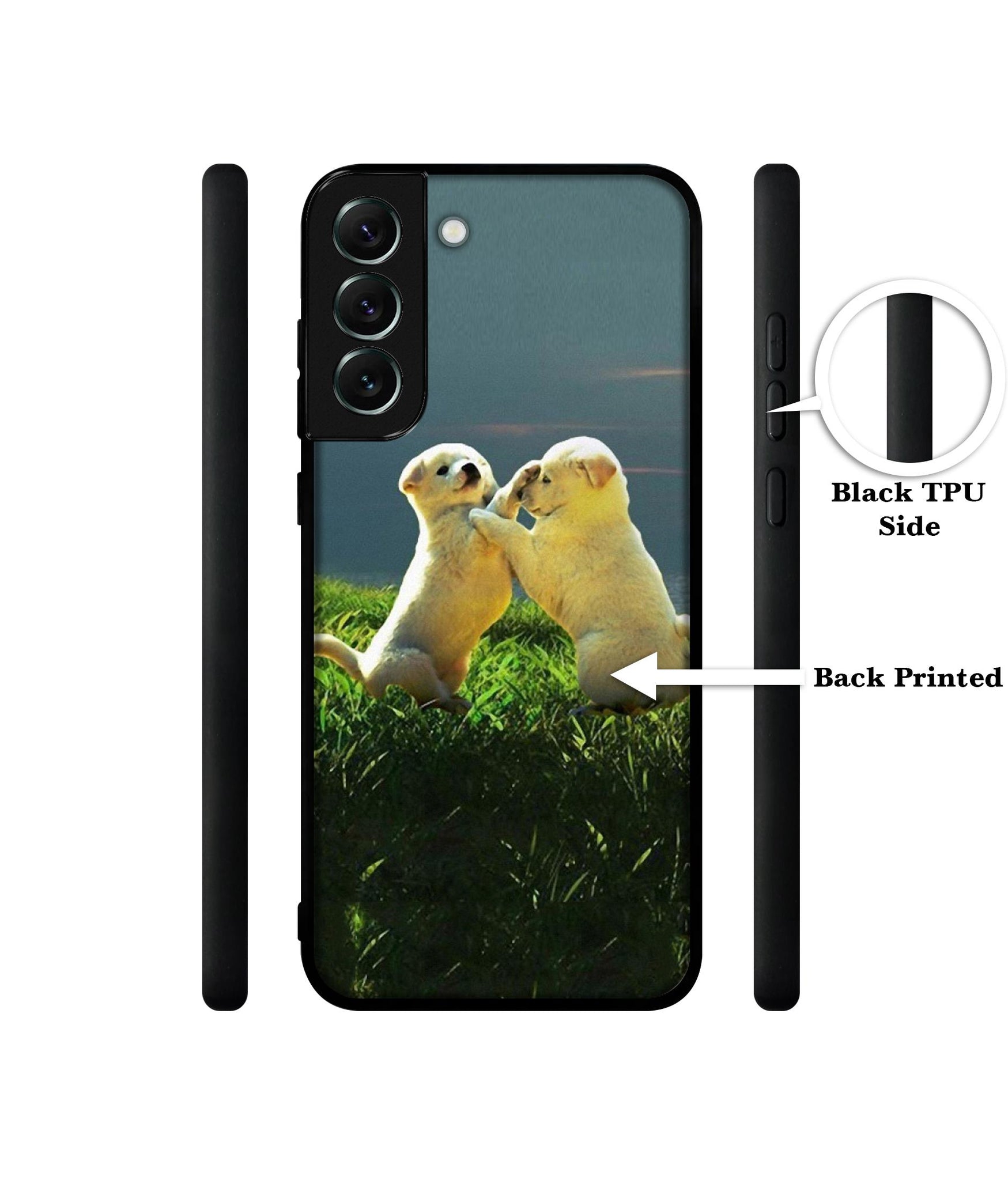 Puppy Couple Sunset Designer 2D Printed Back Case Cover for Samsung Galaxy S21 FE 5G