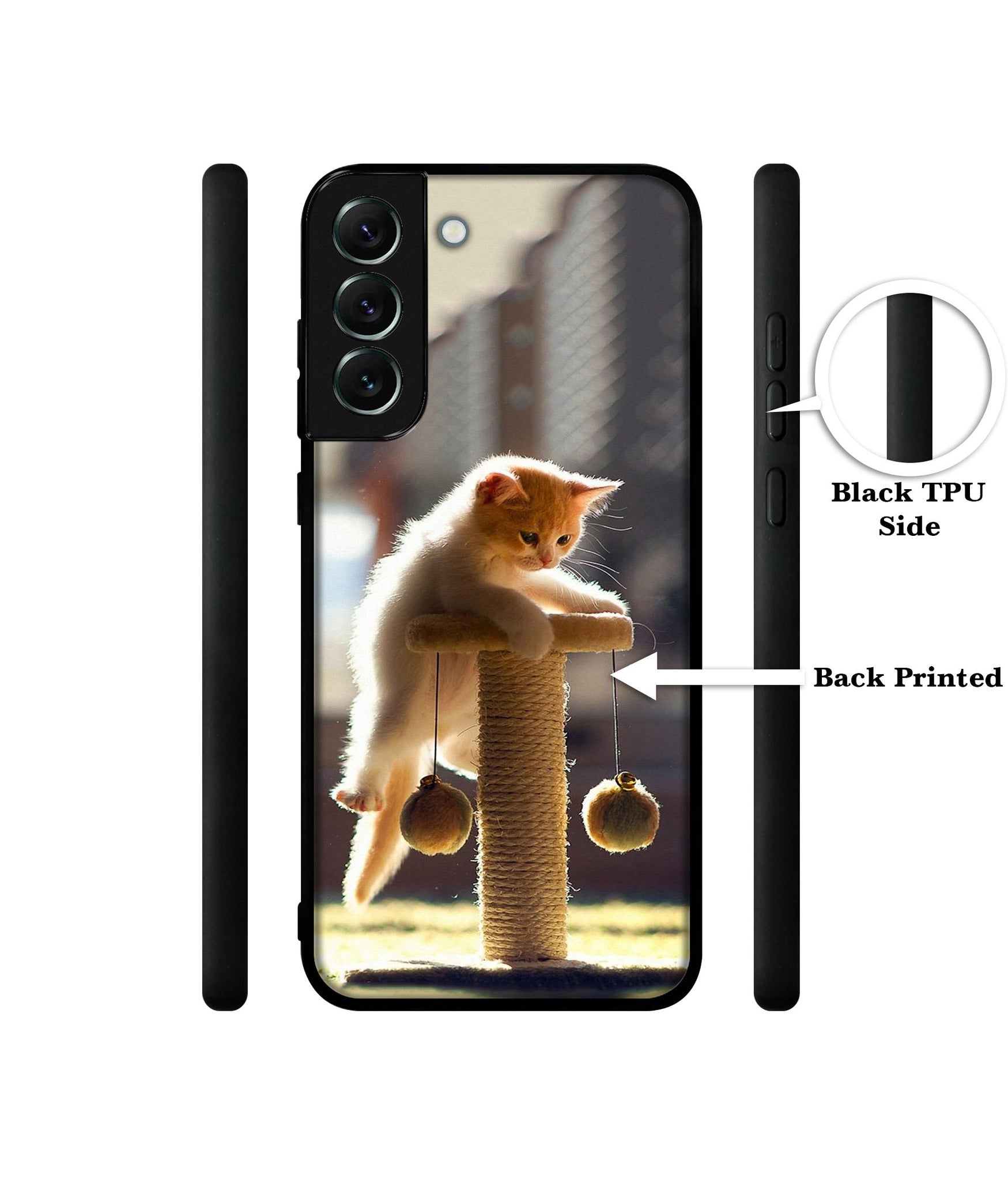 Cat Climbing Designer 2D Printed Back Case Cover for Samsung Galaxy S21 FE 5G