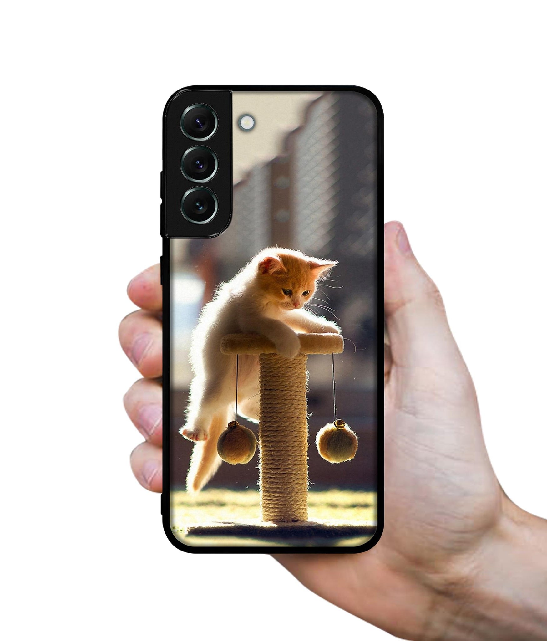 Cat Climbing Designer 2D Printed Back Case Cover for Samsung Galaxy S21 FE 5G