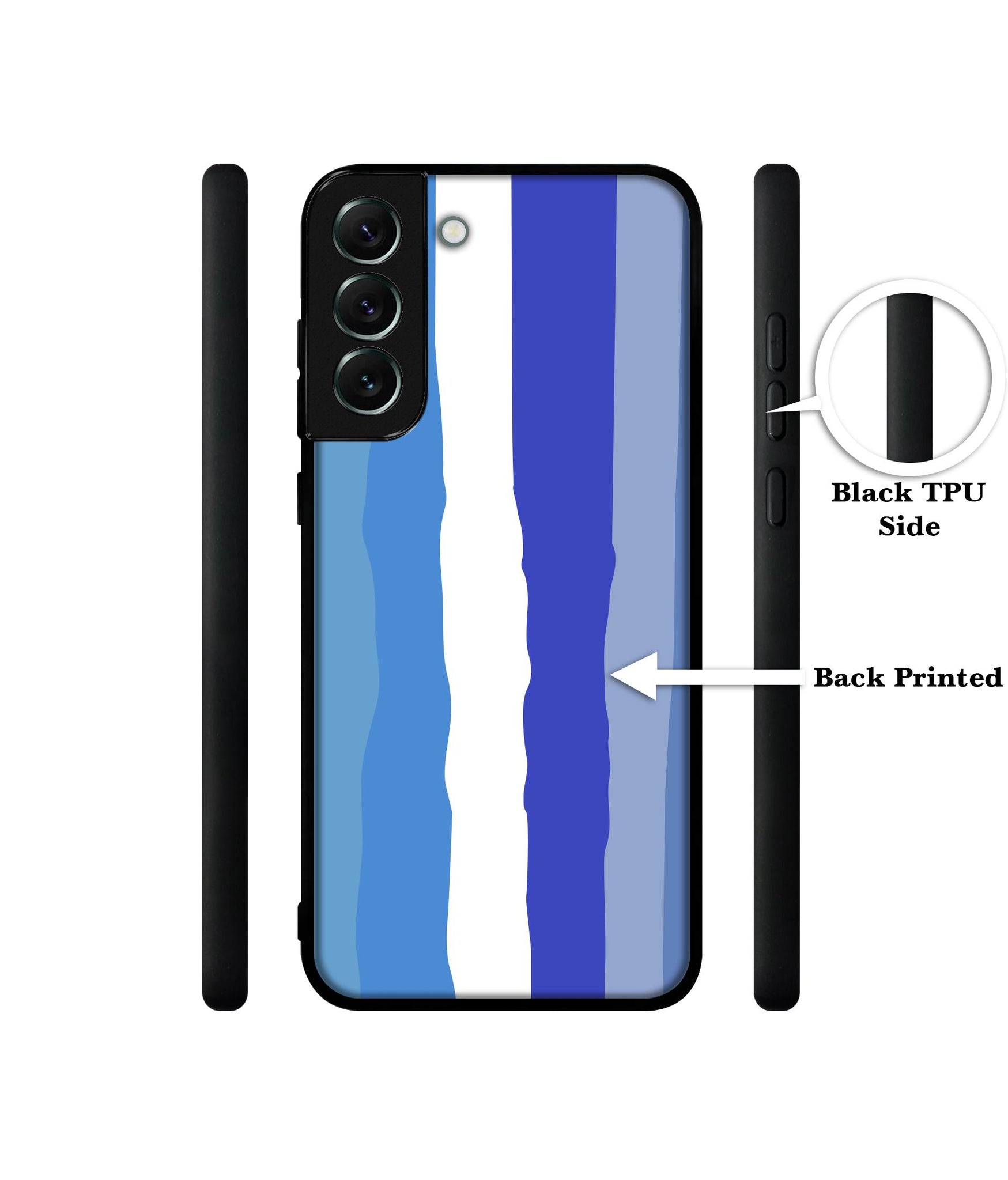 Blue Stripes Rainbow Designer 2D Printed Back Case Cover for Samsung Galaxy S21 FE 5G