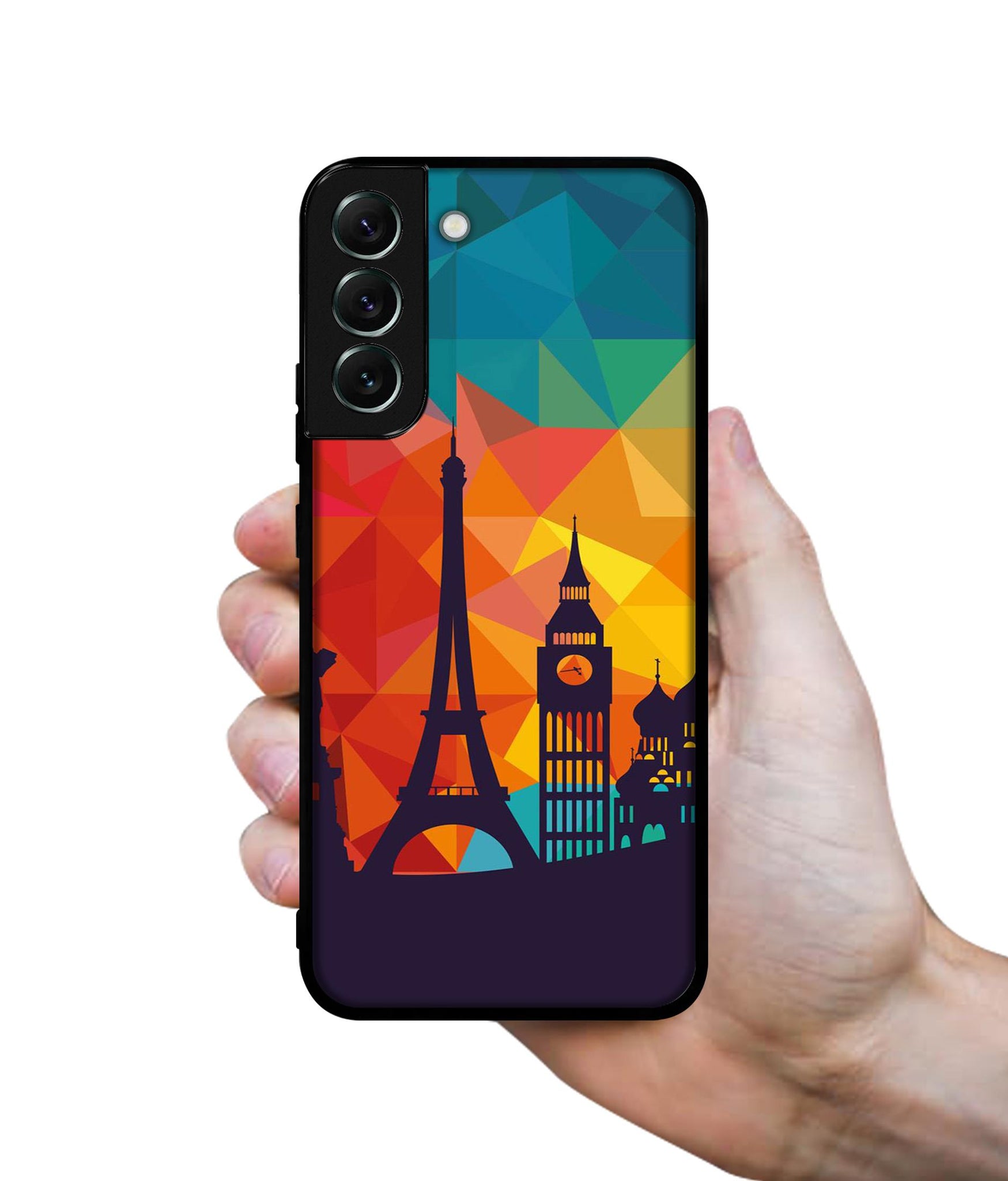 Colored Paris Designer 2D Printed Back Case Cover for Samsung Galaxy S22 Plus 5G