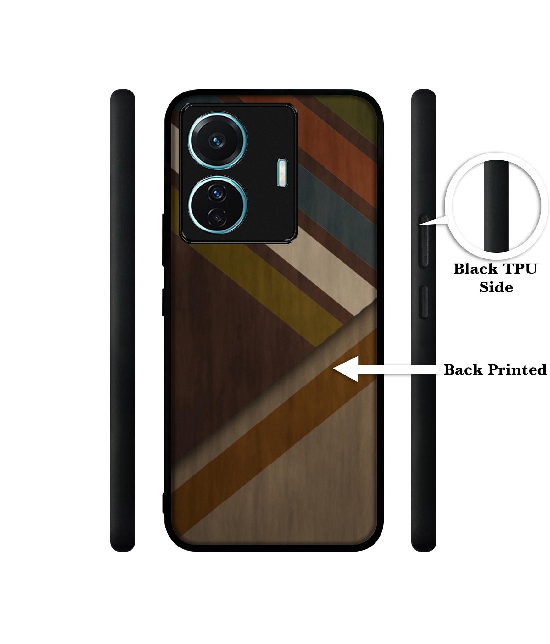 Colorful Wooden Pattern Designer 2D Printed Back Case Cover for Vivo T1 Pro 5G