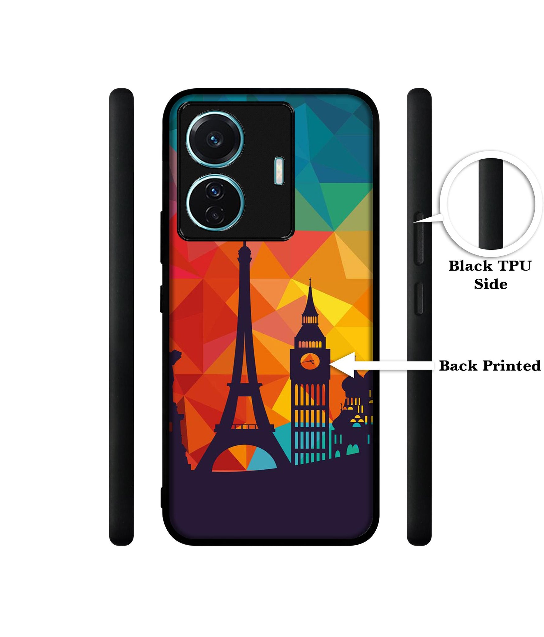 Colored Paris Designer 2D Printed Back Case Cover for Vivo T1 Pro 5G