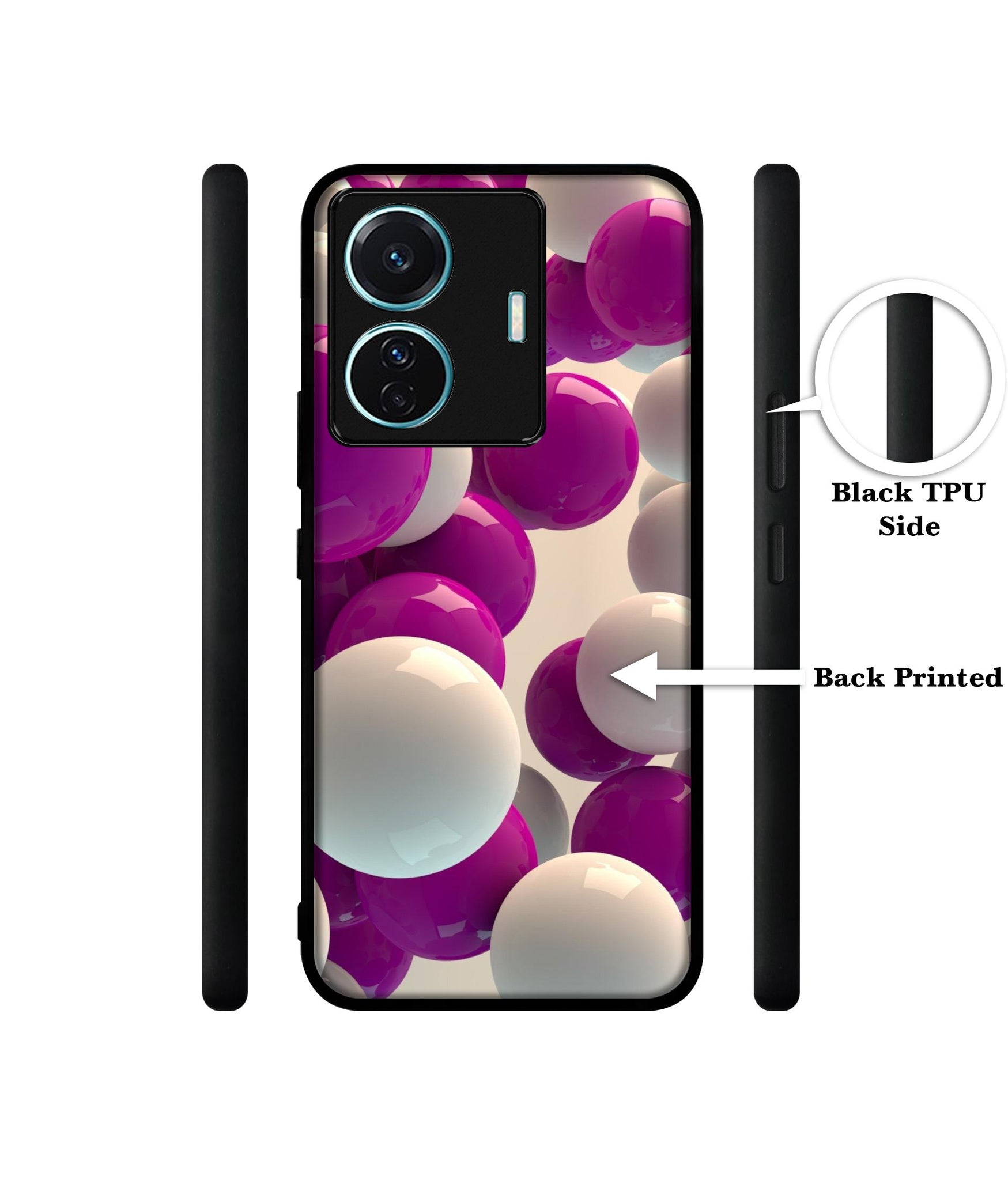 3D Balloons Designer 2D Printed Back Case Cover for Vivo T1 Pro 5G