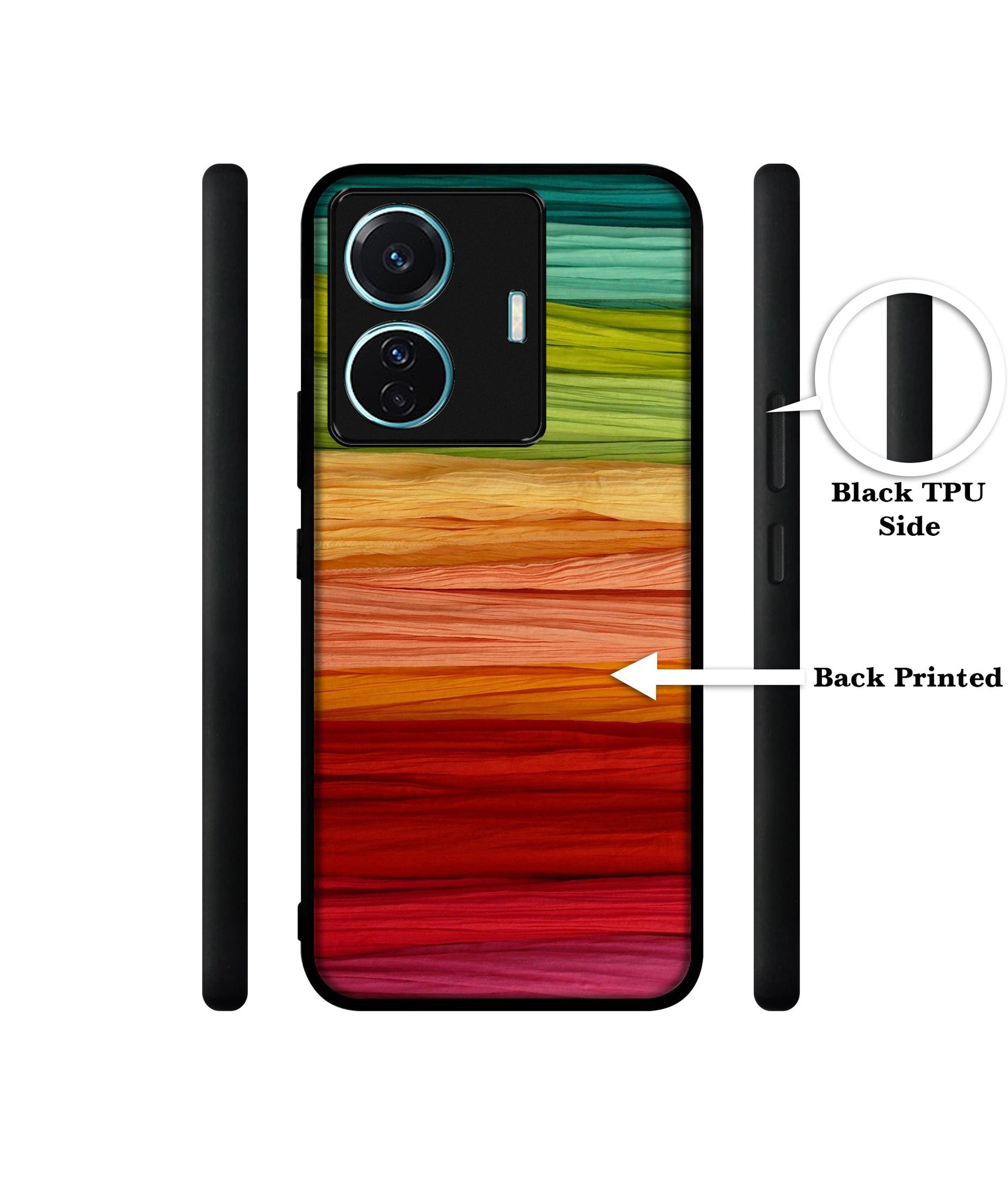 Colorful Thread Designer 2D Printed Back Case Cover for Vivo T1 Pro 5G