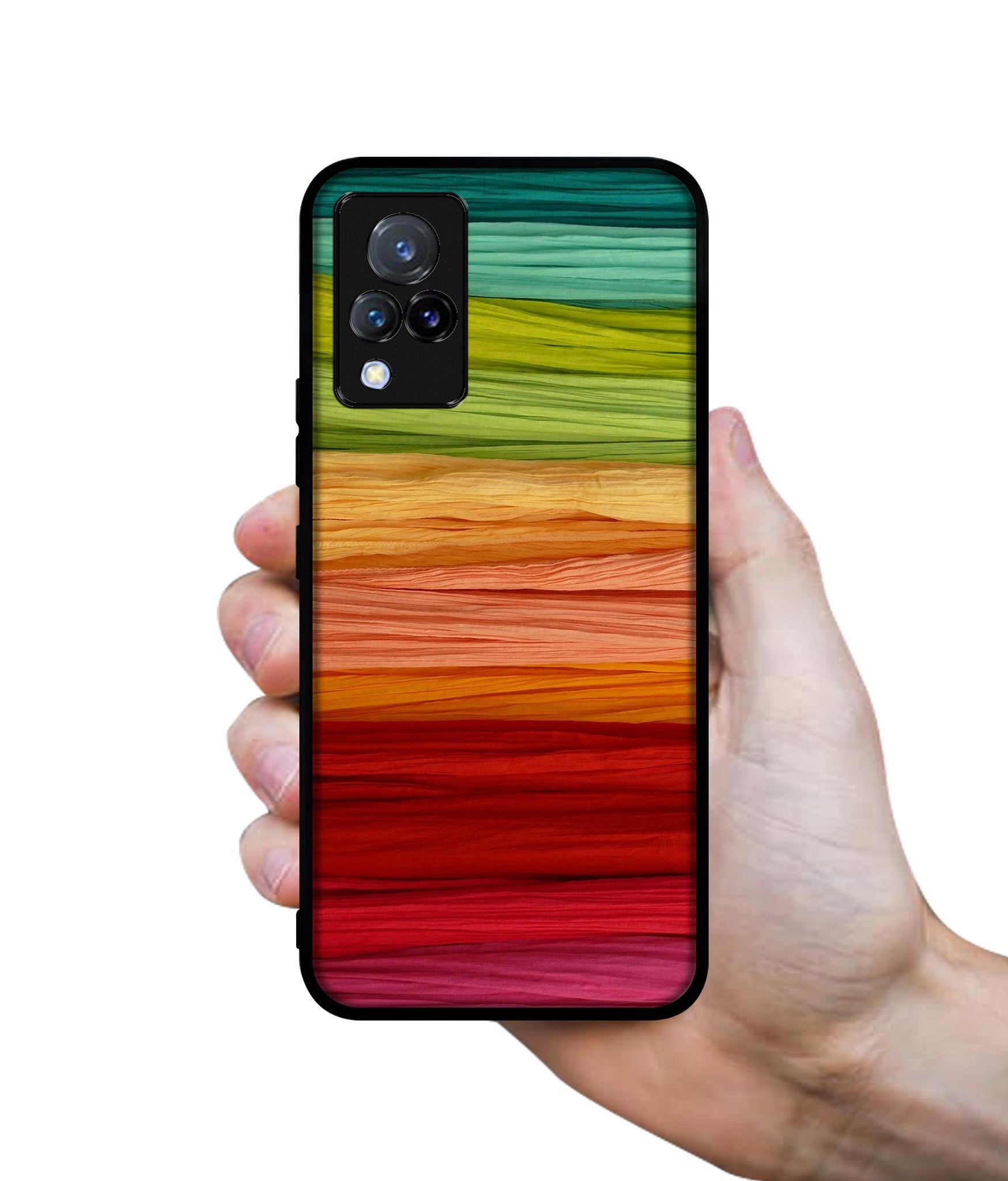 Colorful Thread Designer 2D Printed Back Case Cover for Vivo V21 5G