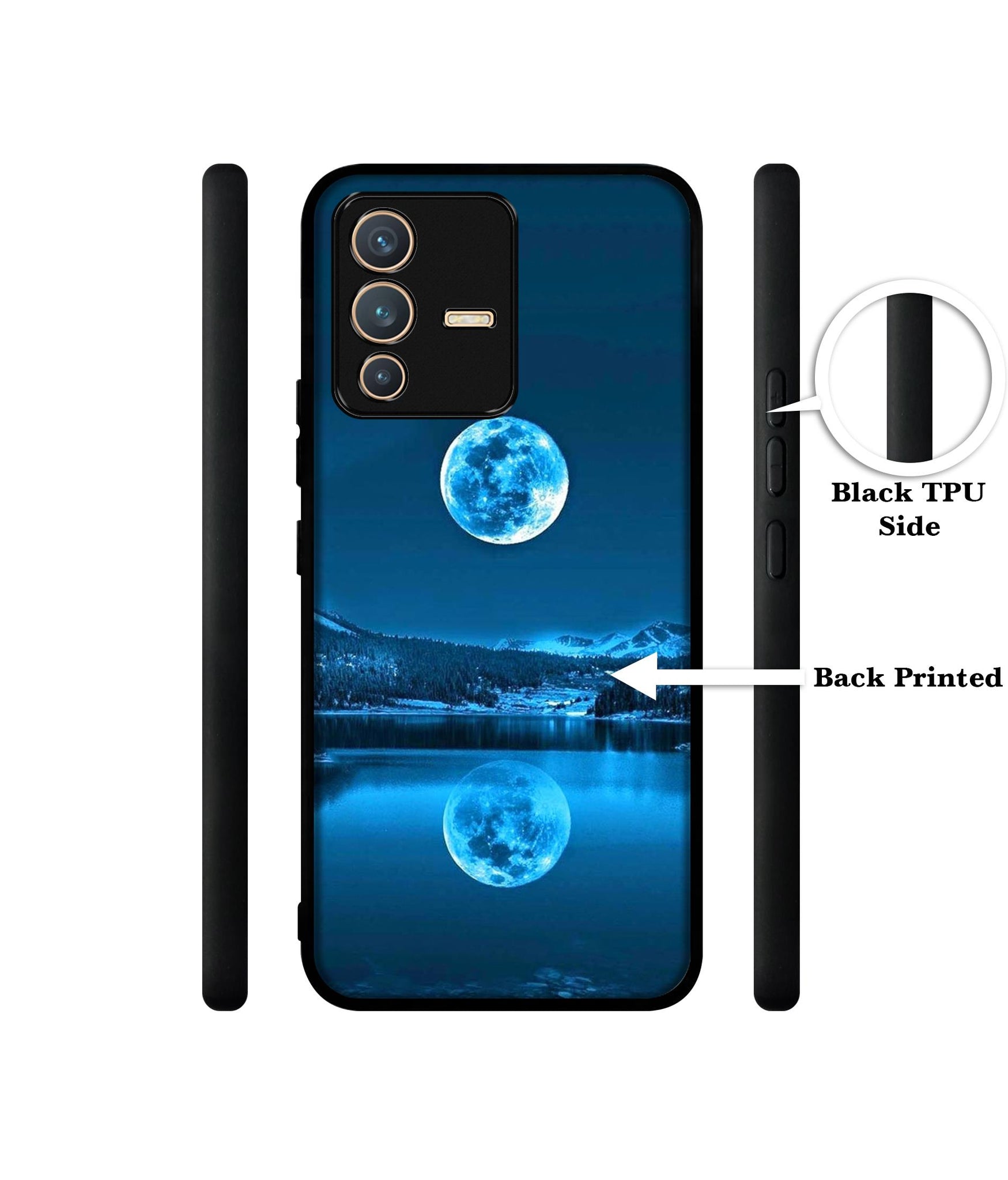 Awesome Moon Designer 2D Printed Back Case Cover for Vivo V23 5G