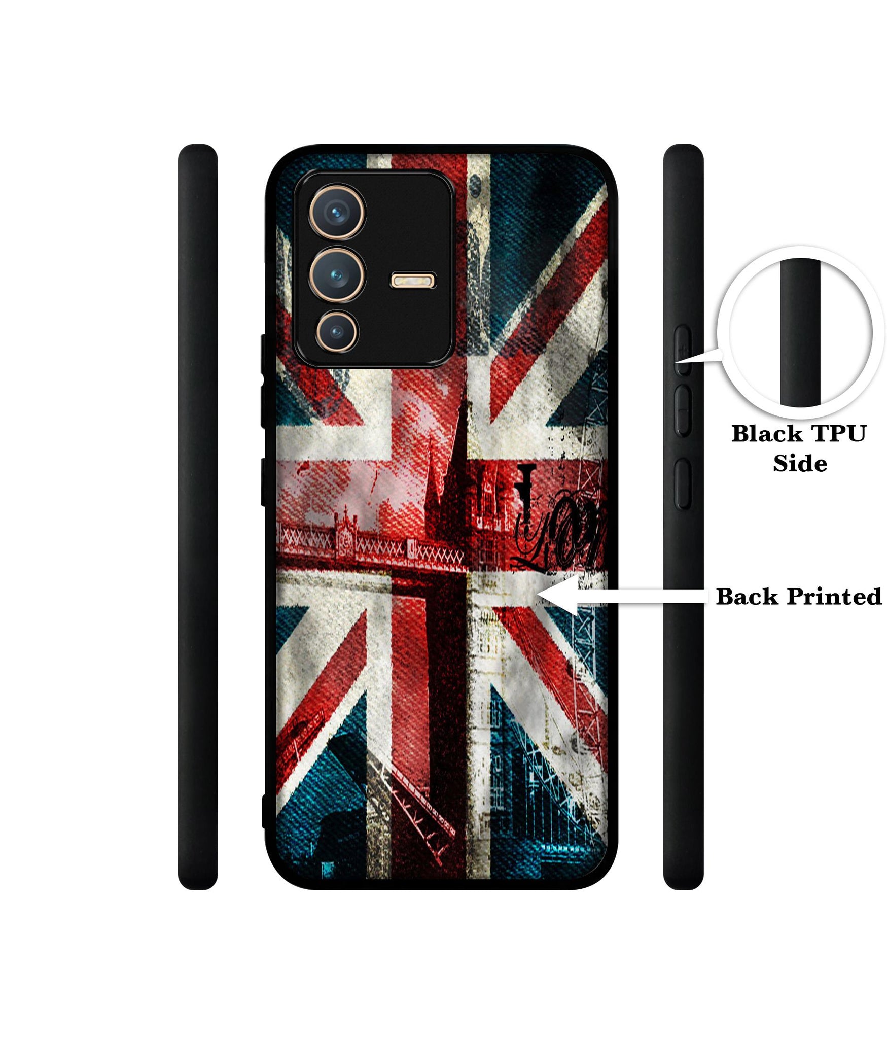 London Flag wallpaper Designer 2D Printed Back Case Cover for Vivo V23 5G