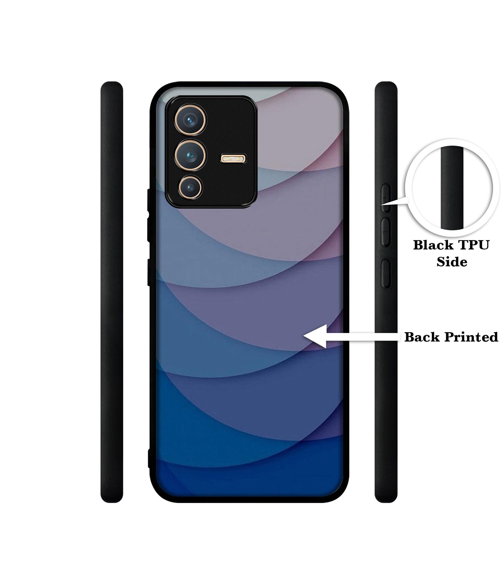 Waves Pattern Print Designer 2D Printed Back Case Cover for Vivo V23 5G