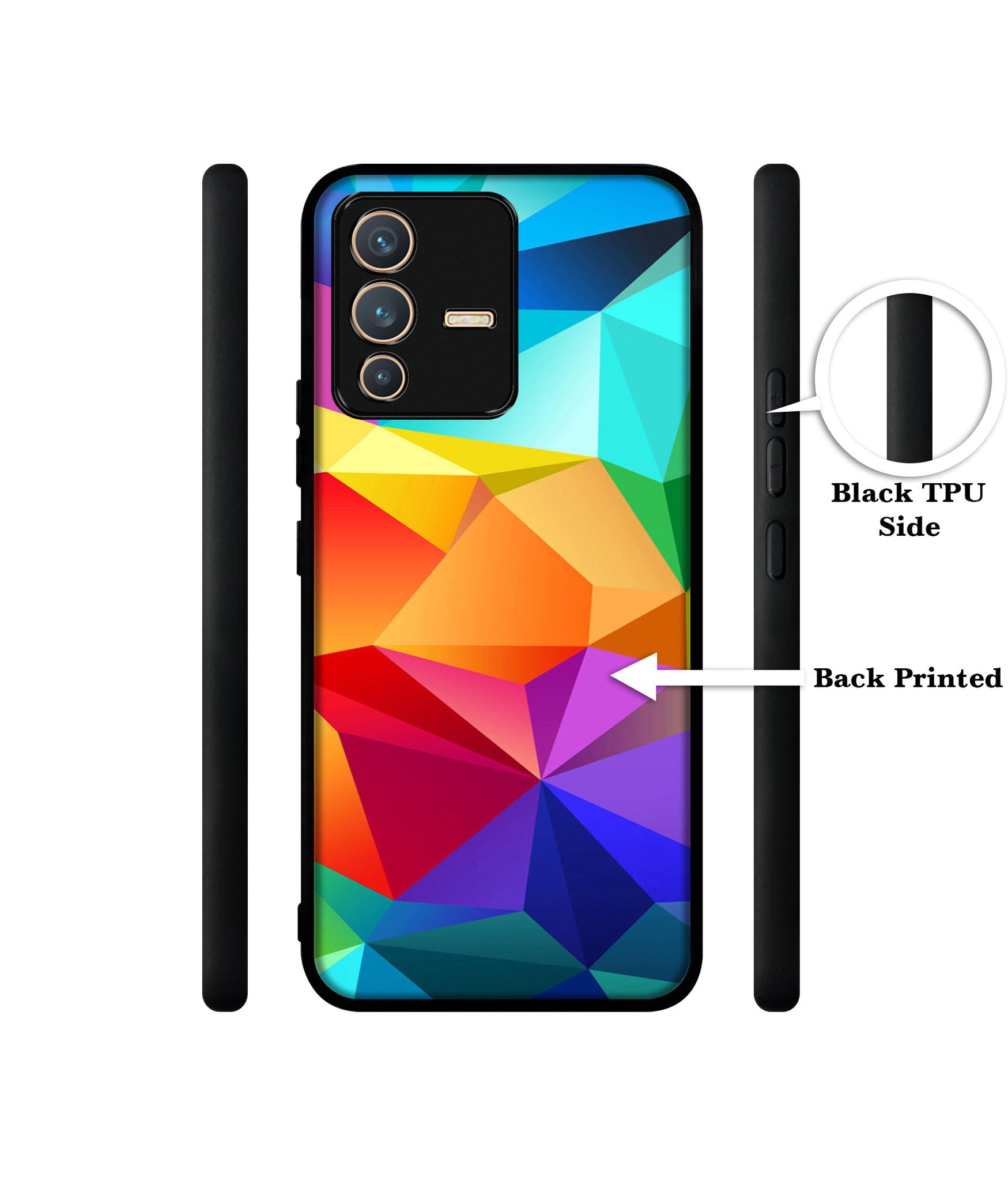 Colorful Pattern Designer 2D Printed Back Case Cover for Vivo V23 5G