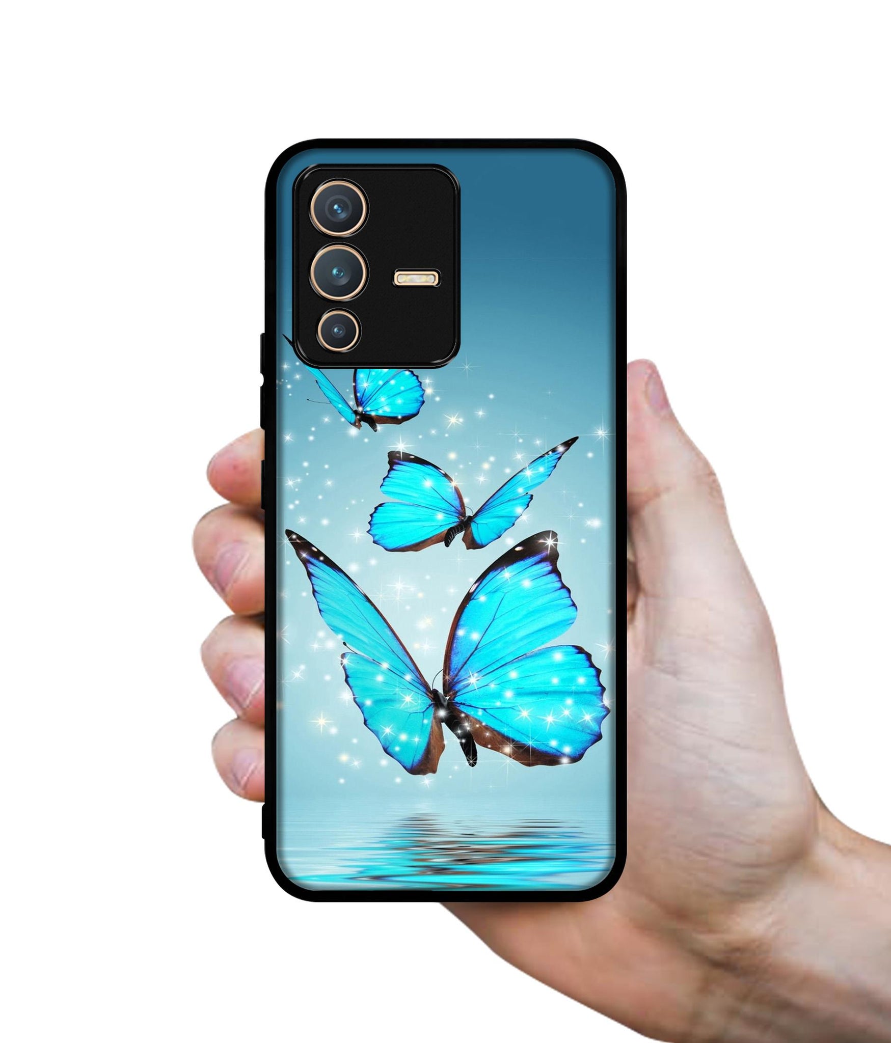 Flying Butterflies Designer 2D Printed Back Case Cover for Vivo V23 5G