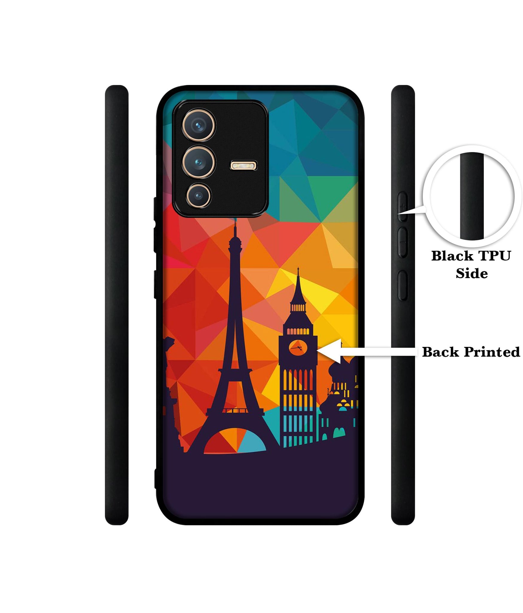 Colored Paris Designer 2D Printed Back Case Cover for Vivo V23 5G