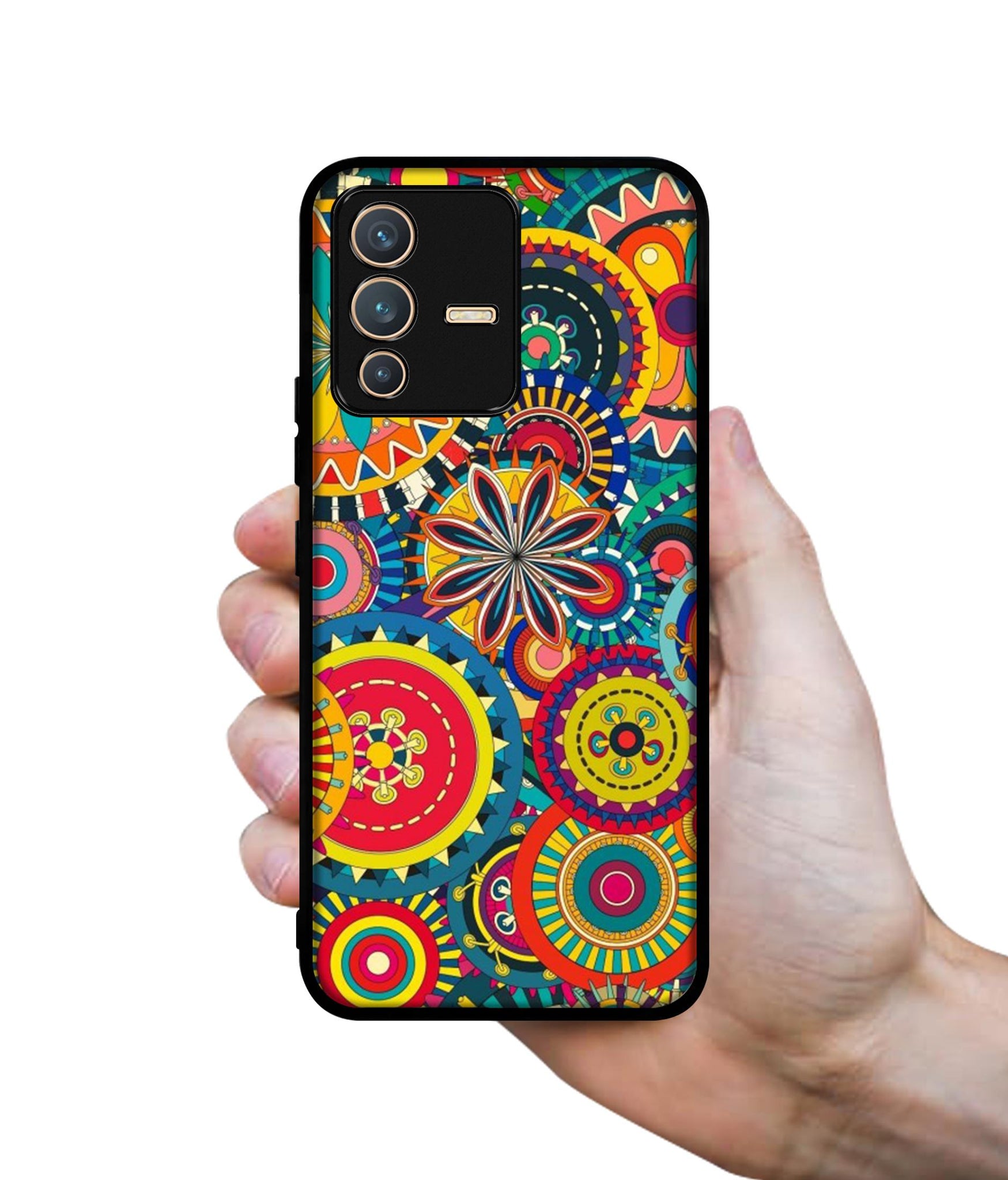 Ring Pattern Print Designer 2D Printed Back Case Cover for Vivo V23 5G