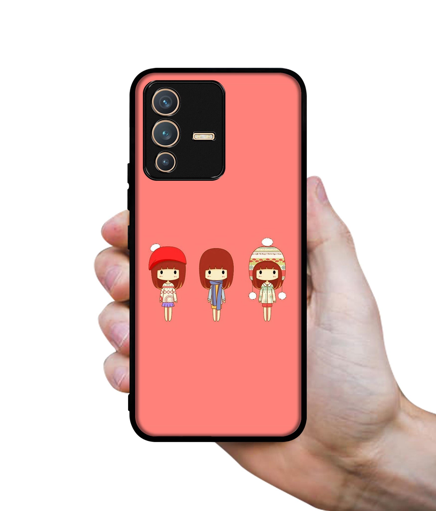Cute Girls Designer 2D Printed Back Case Cover for Vivo V23 5G