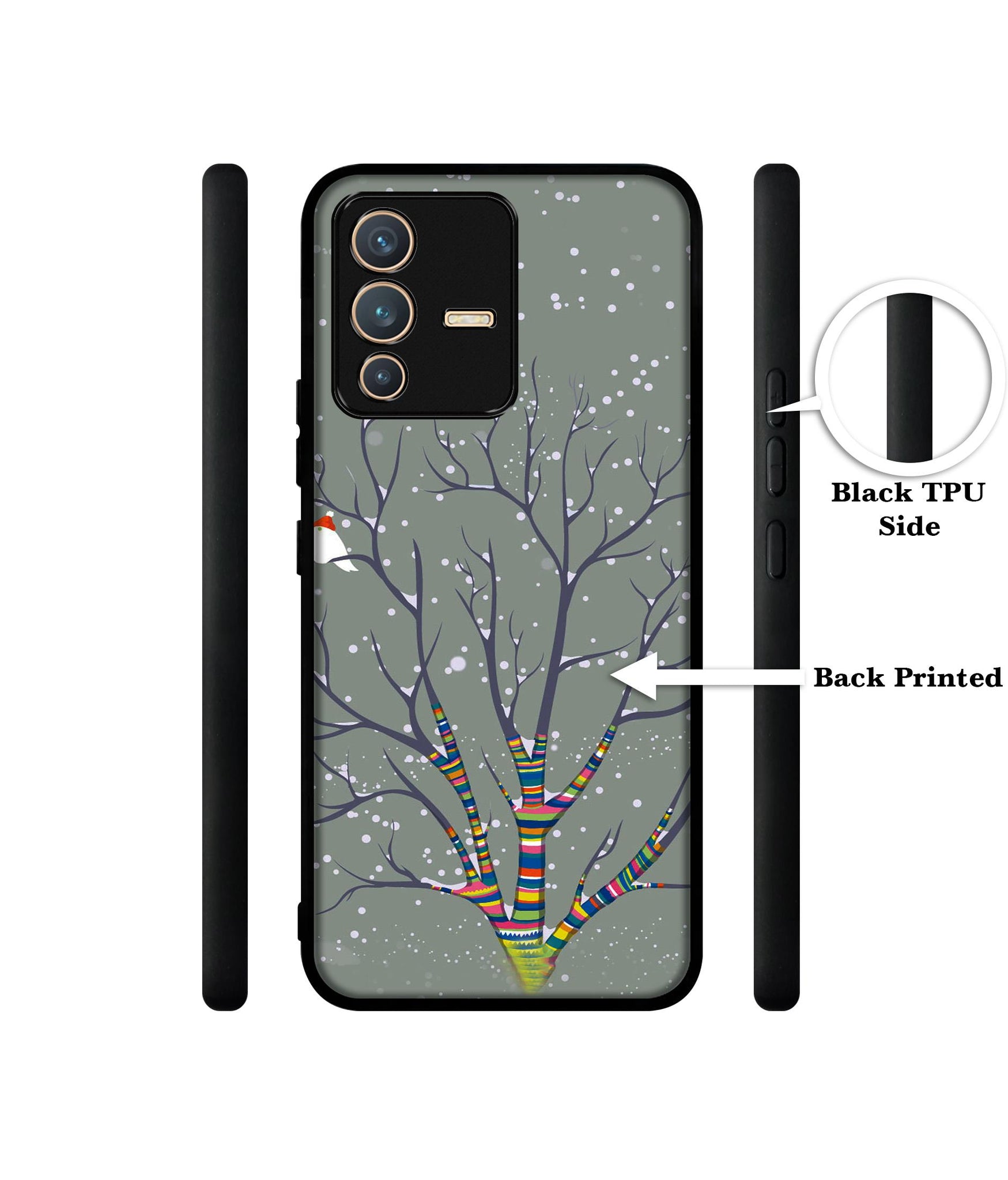 Winter Pattern Print Designer 2D Printed Back Case Cover for Vivo V23 5G