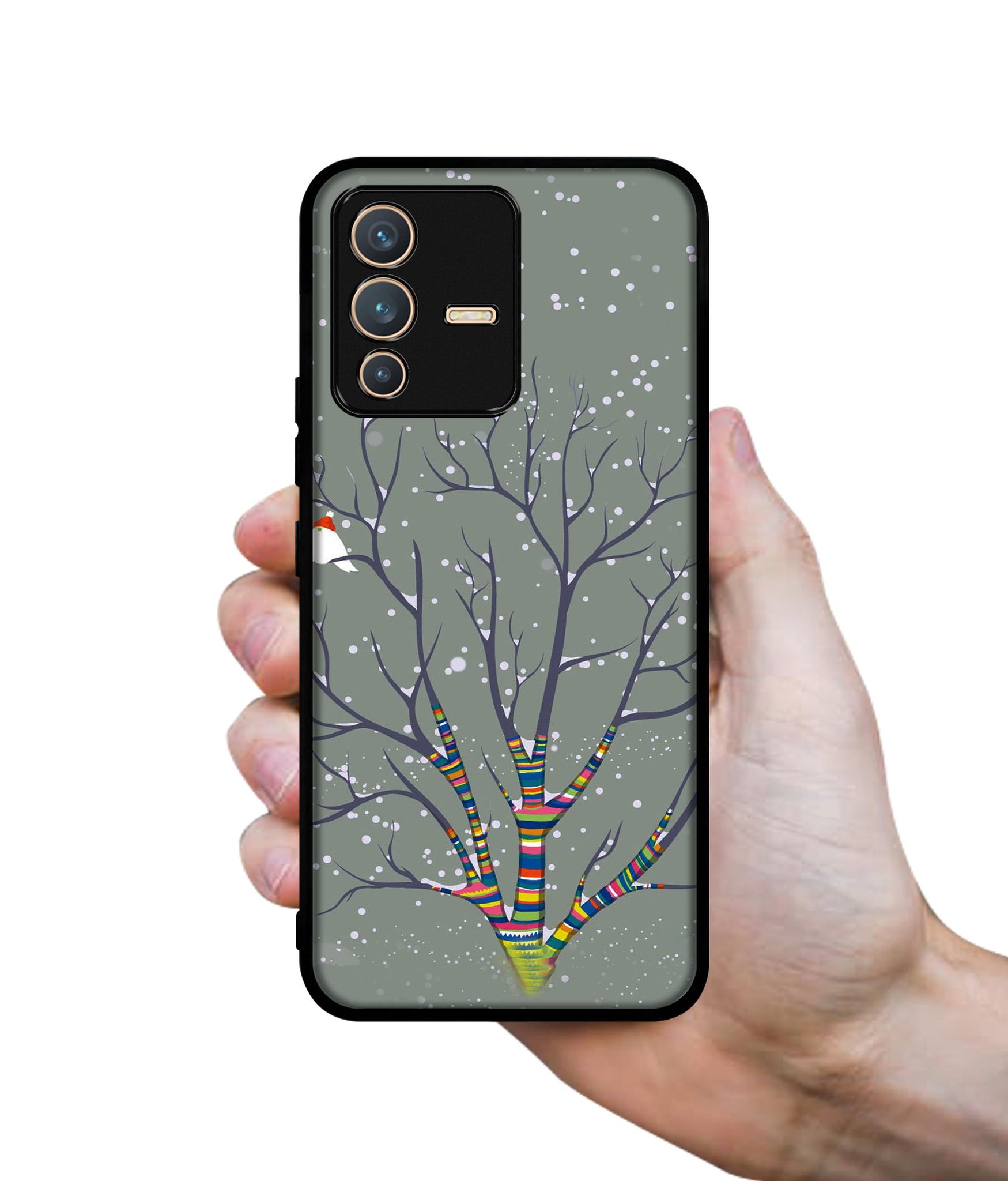 Winter Pattern Print Designer 2D Printed Back Case Cover for Vivo V23 5G
