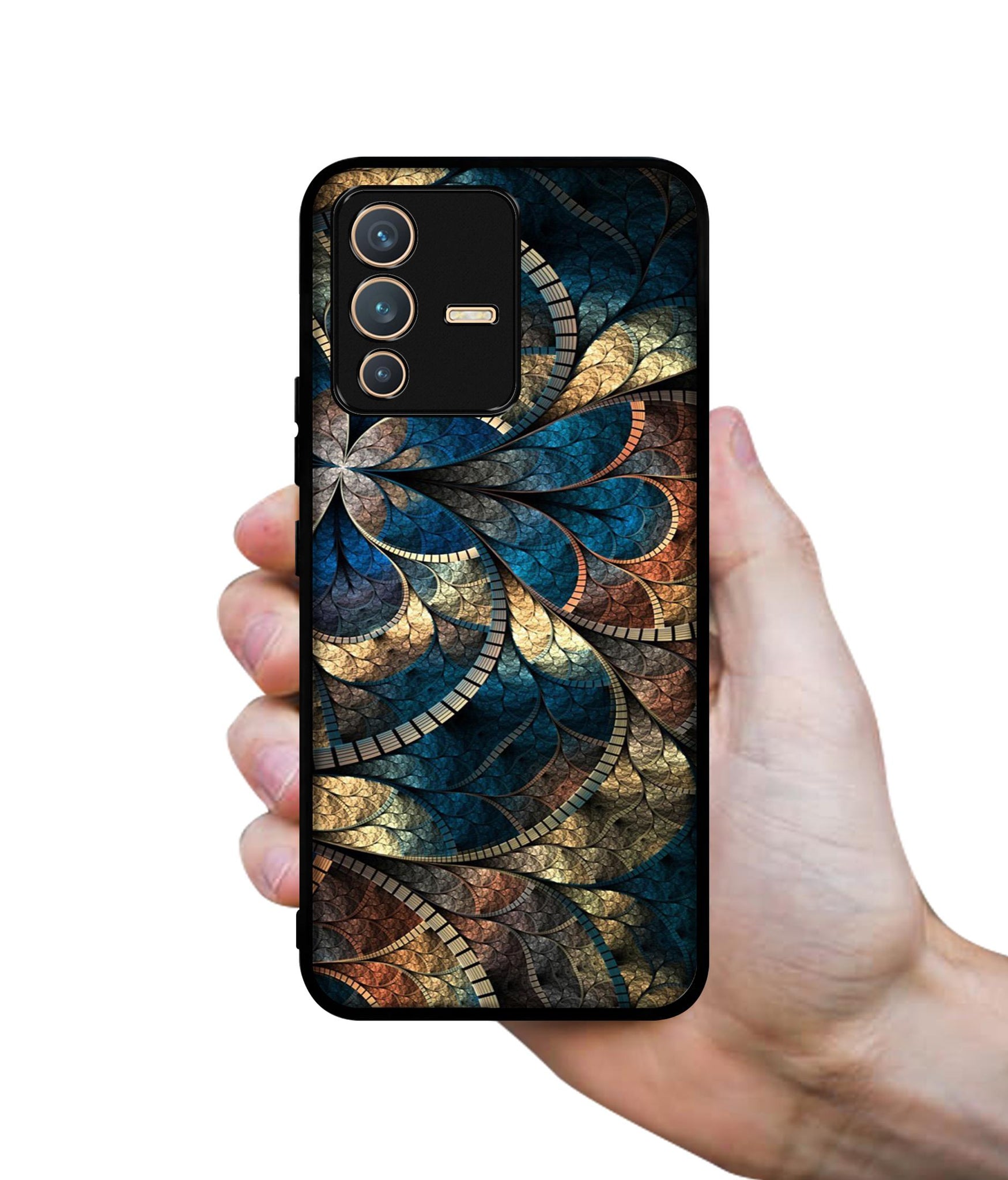 Fractional Pattern Designer 2D Printed Back Case Cover for Vivo V23 5G