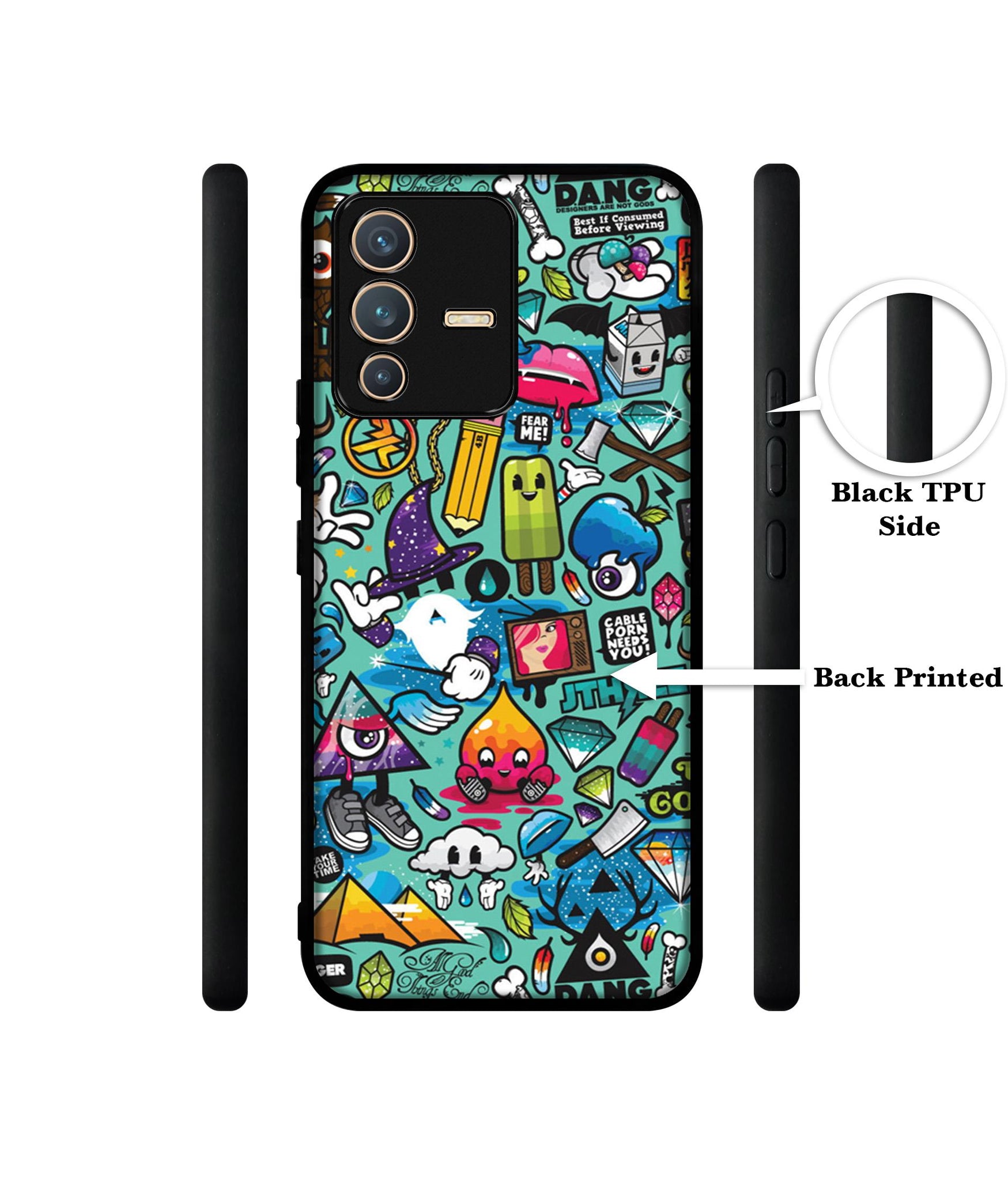 Crazy Designer 2D Printed Back Case Cover for Vivo V23 5G