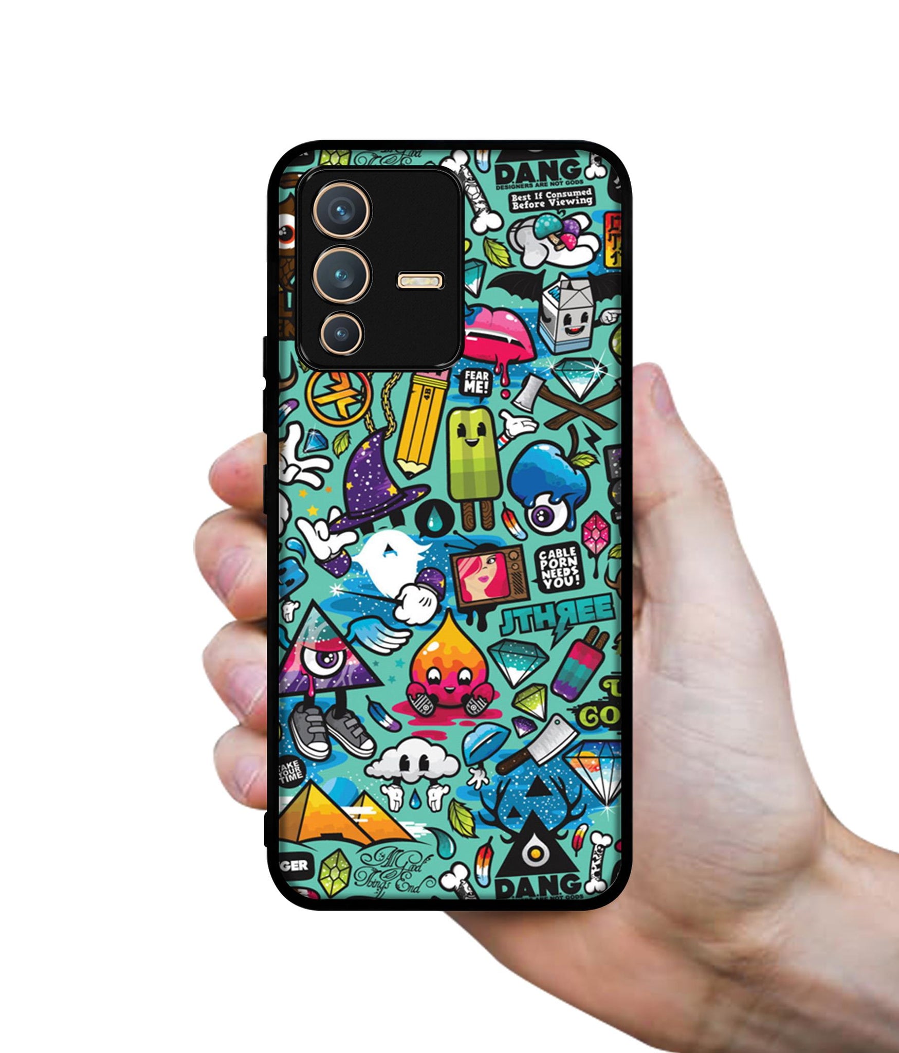 Crazy Designer 2D Printed Back Case Cover for Vivo V23 5G