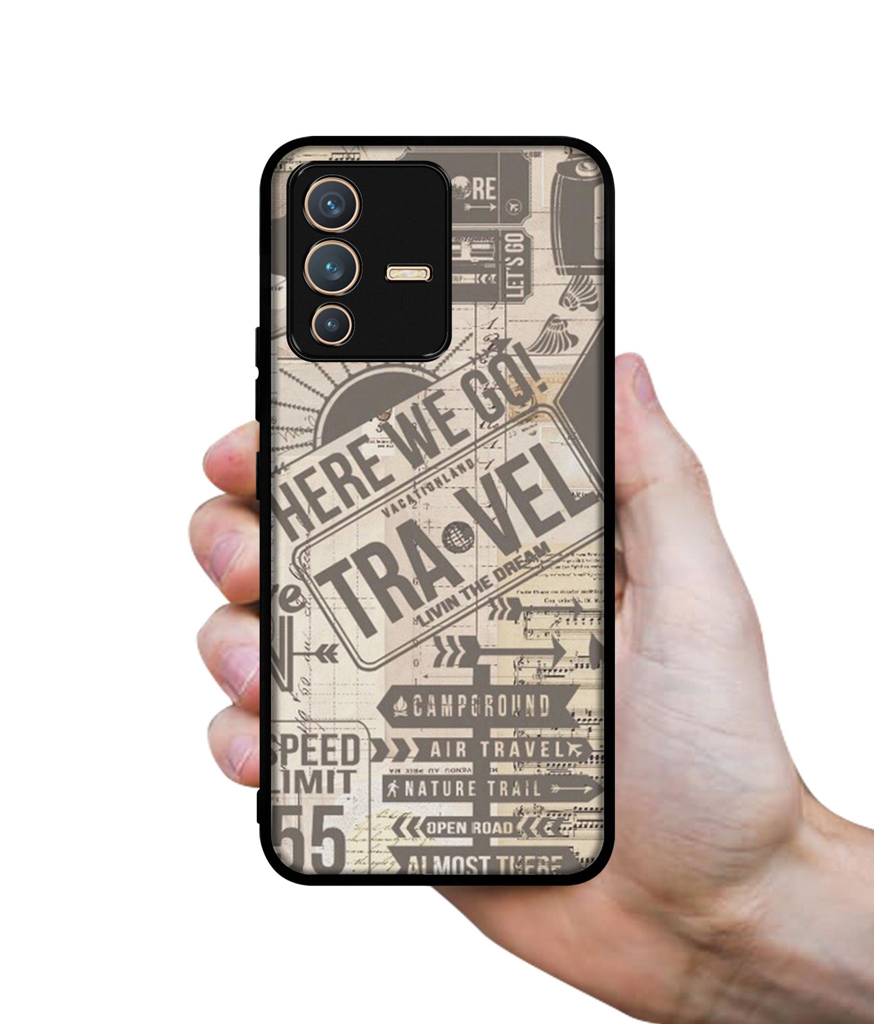 Travel Designer 2D Printed Back Case Cover for Vivo V23 5G