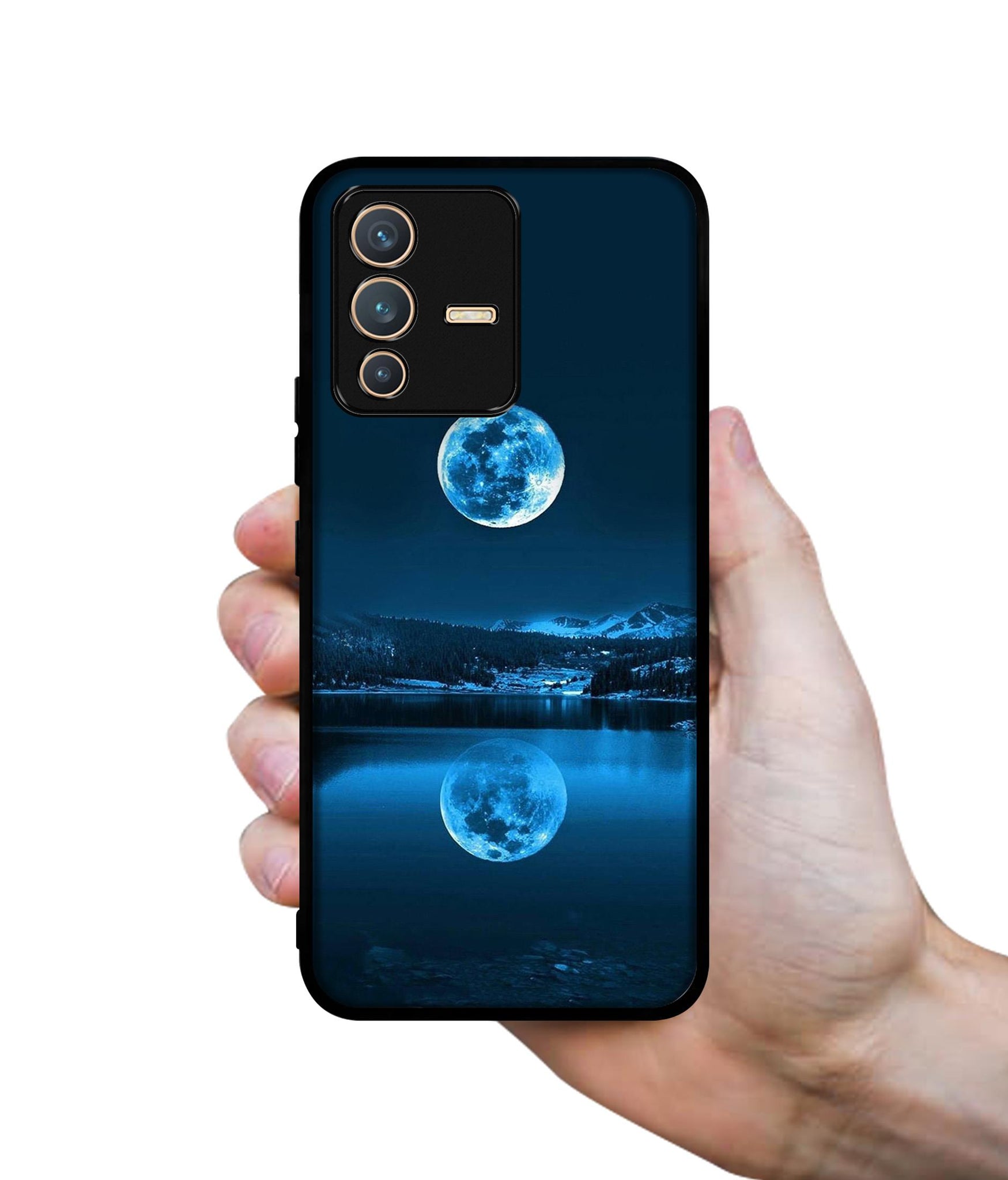 Moon Pattern Print Designer 2D Printed Back Case Cover for Vivo V23 5G