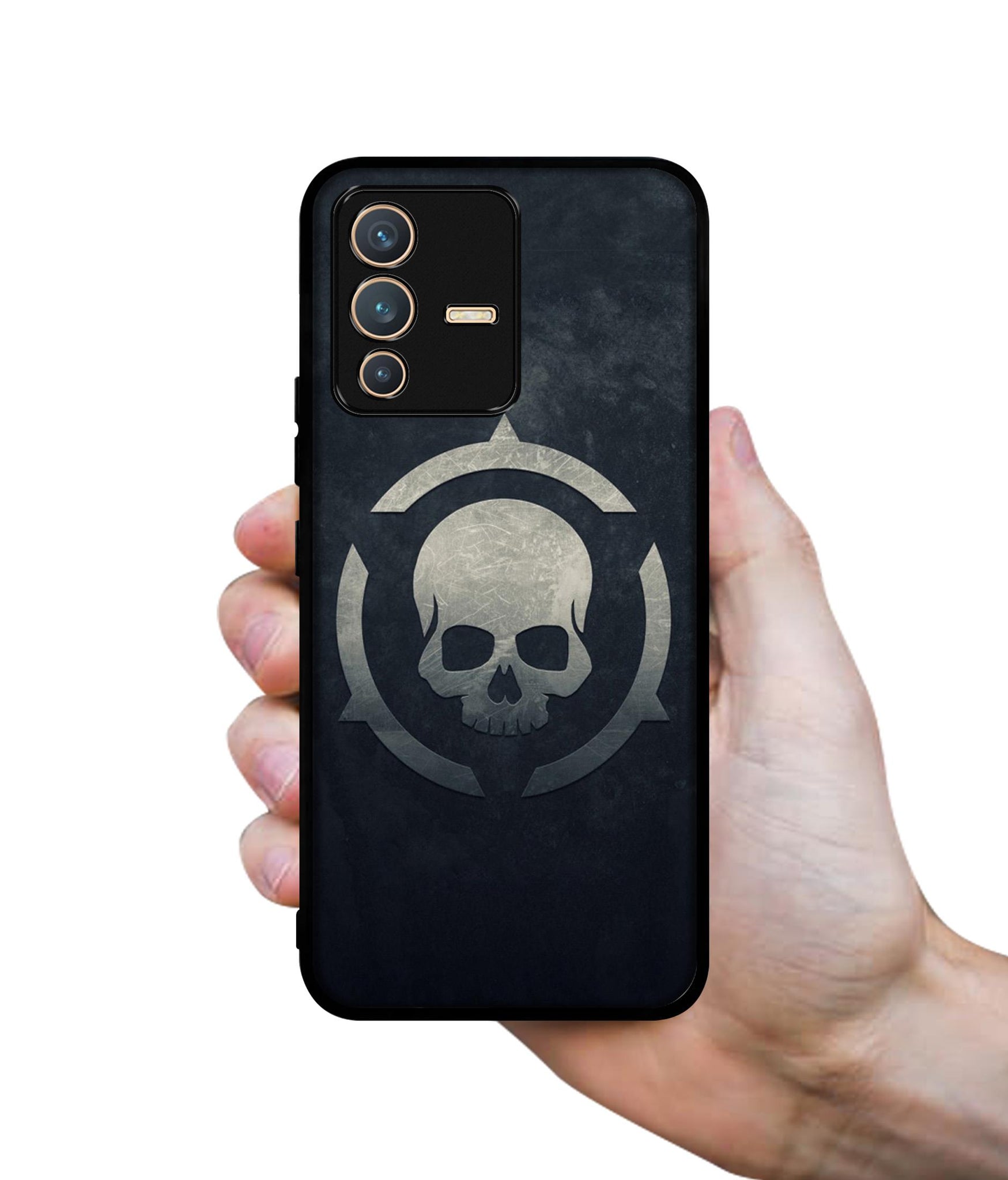 Skull Pattern Print Designer 2D Printed Back Case Cover for Vivo V23 5G