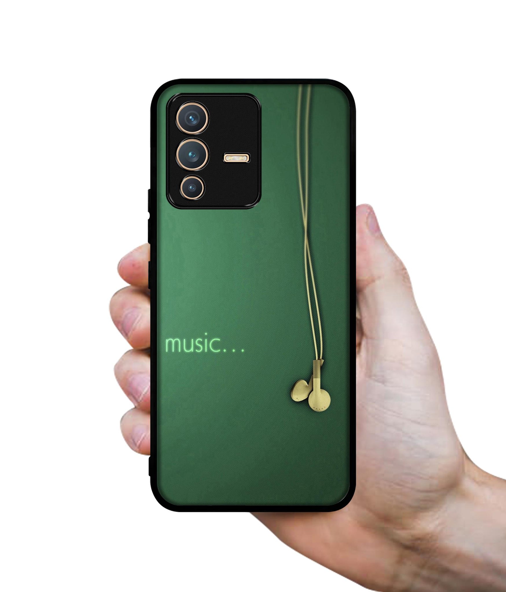 Headphone Music Designer 2D Printed Back Case Cover for Vivo V23 5G