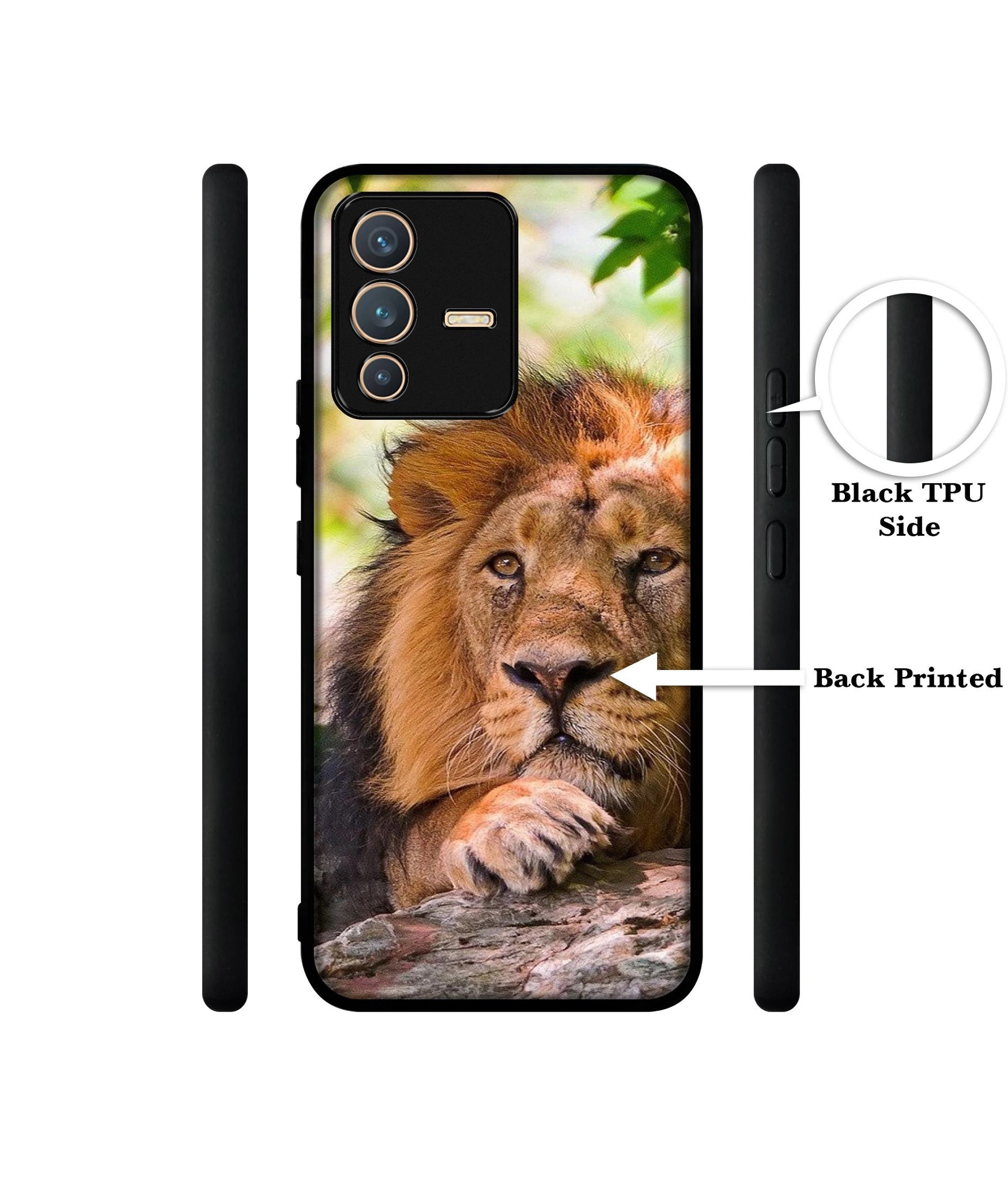 Tiger Pattern Print Designer 2D Printed Back Case Cover for Vivo V23 5G