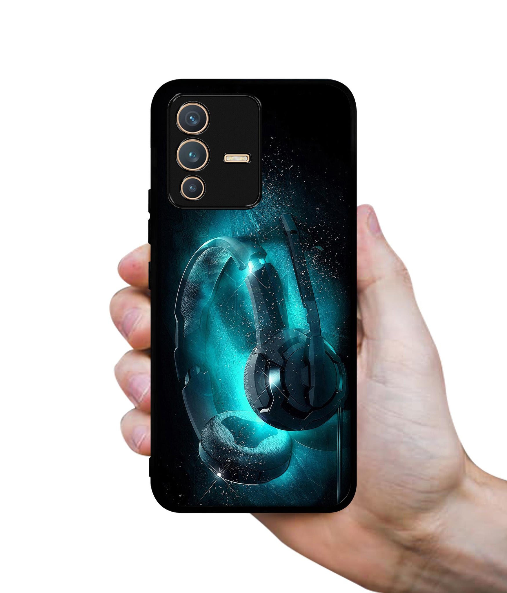 Cool Headphone Designer 2D Printed Back Case Cover for Vivo V23 5G