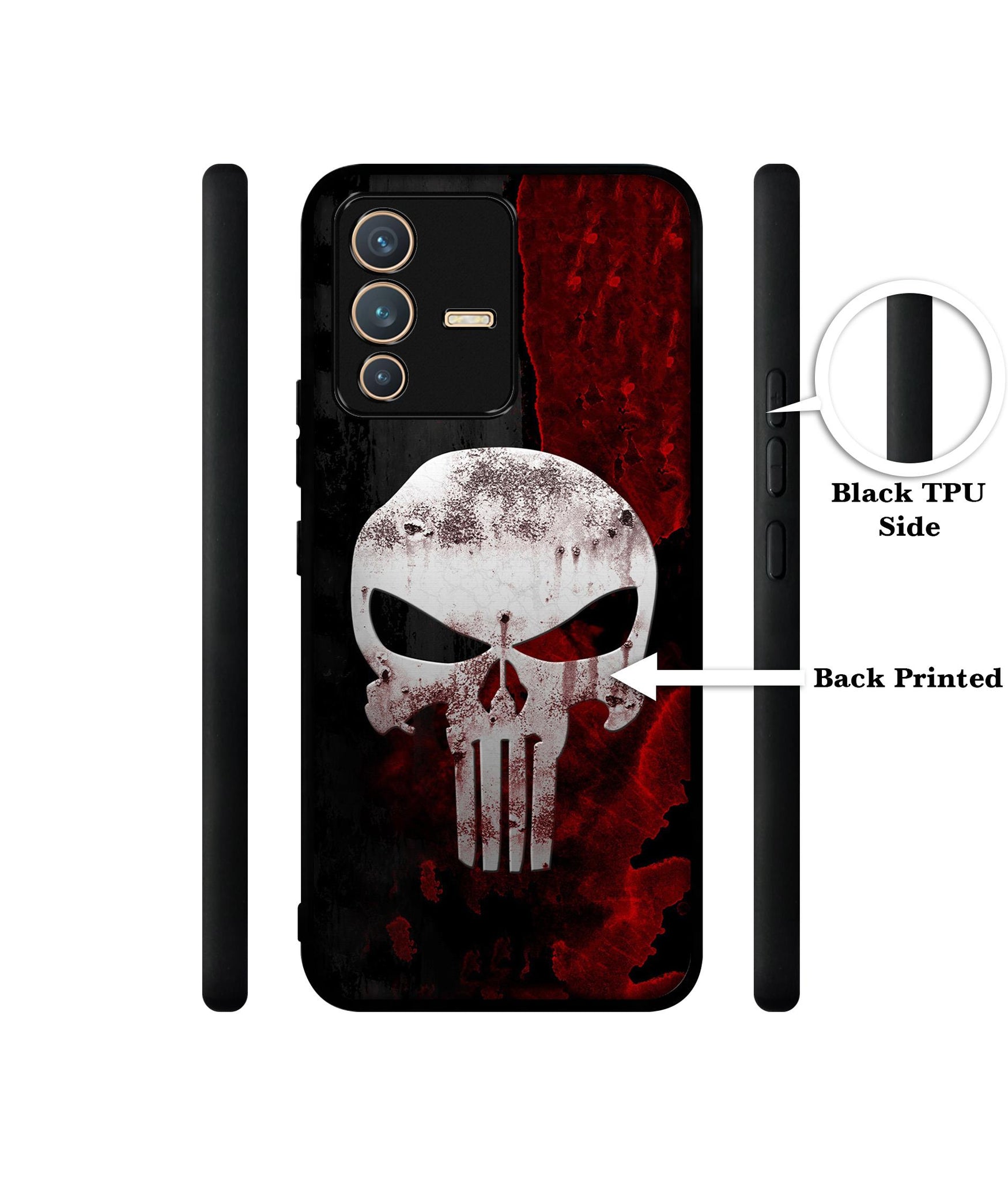 Punisher Skull Designer 2D Printed Back Case Cover for Vivo V23 5G