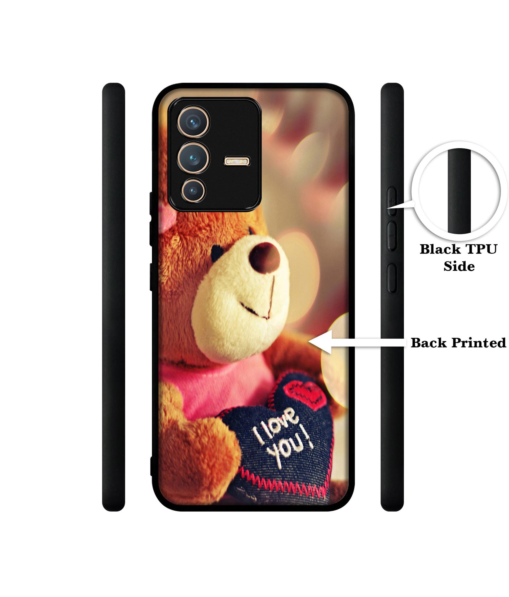 Teddy Bear Designer 2D Printed Back Case Cover for Vivo V23 5G
