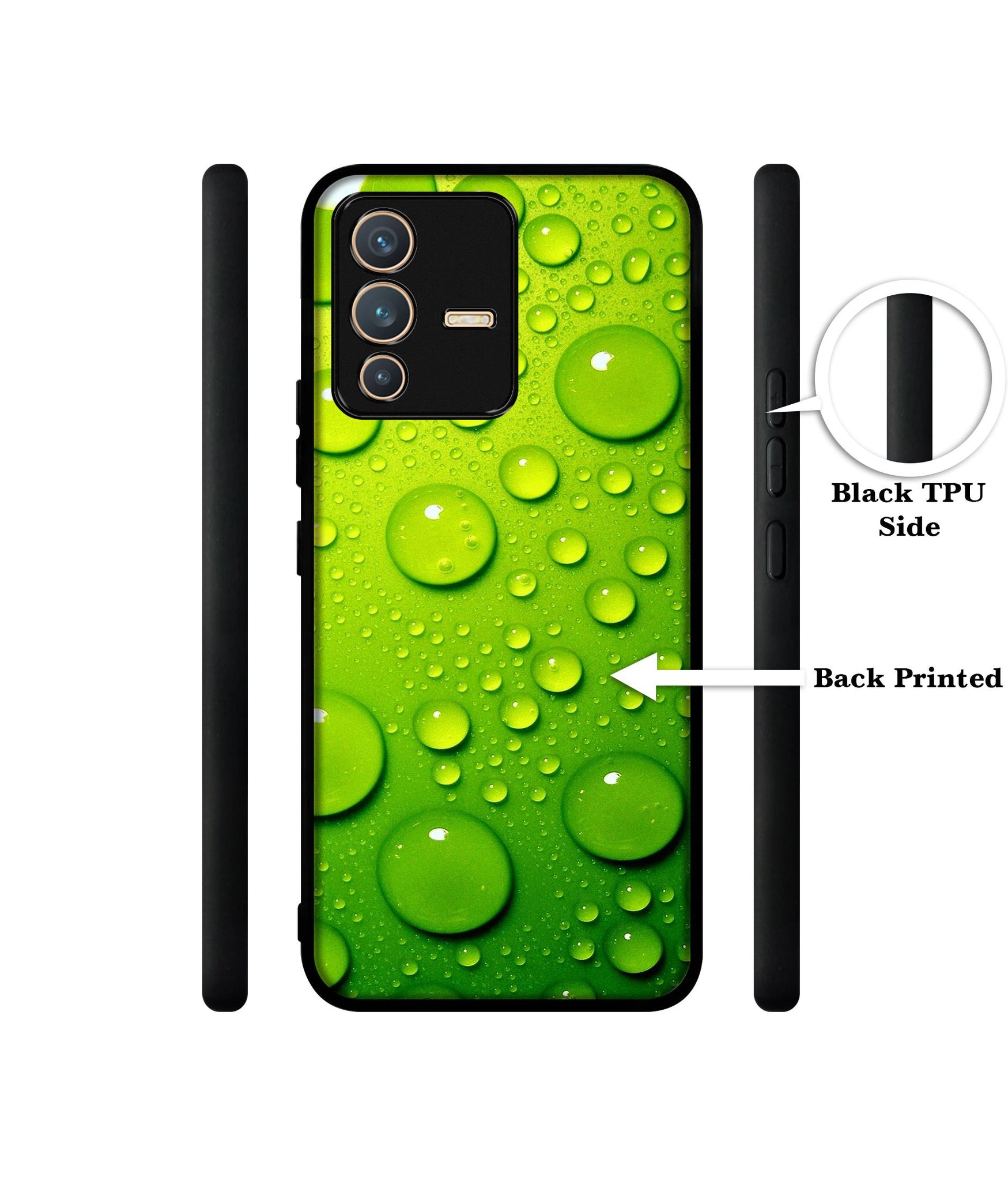 Green Bubbles Designer 2D Printed Back Case Cover for Vivo V23 5G